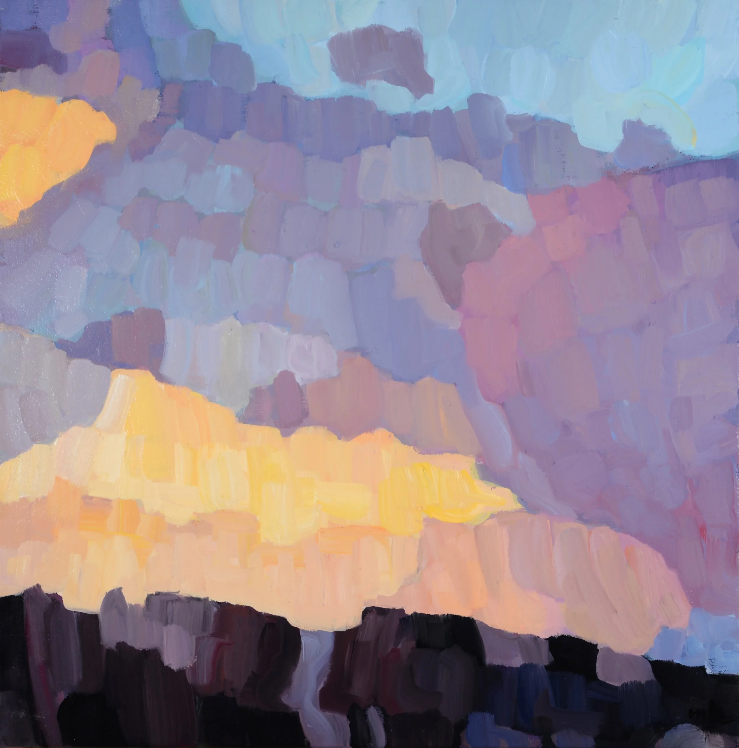 Canyon Clouds OVer the Rio Grande, oil on canvas,14x14, 2025.jpeg