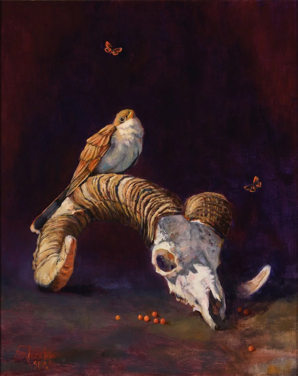 Jan Fontecchio / Bighorn Skull and Yellow-billed Cuckoo