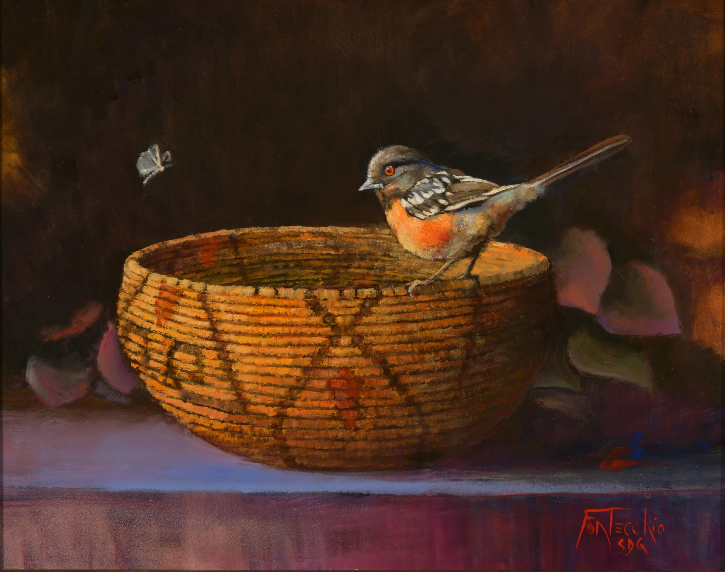 934 Maidu Basket and Spotted Towhee 11x14 ML.jpg