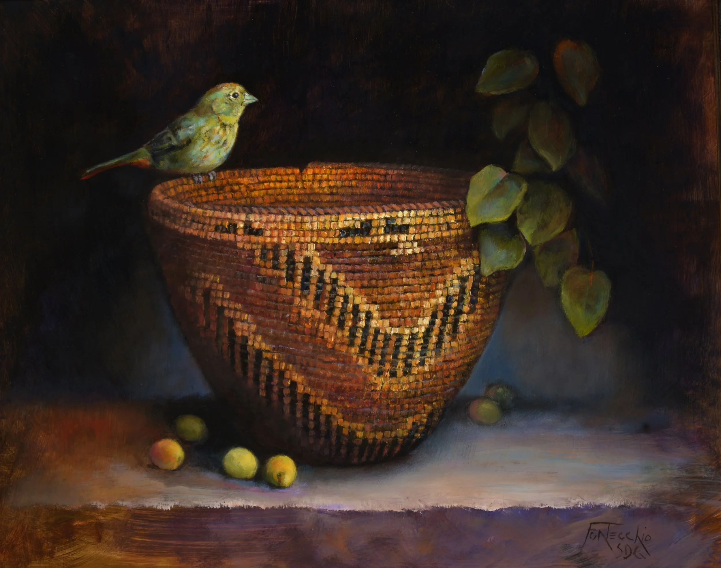 966 Salish Imbricated GreenTailed Towhee 16x20 ML.jpg