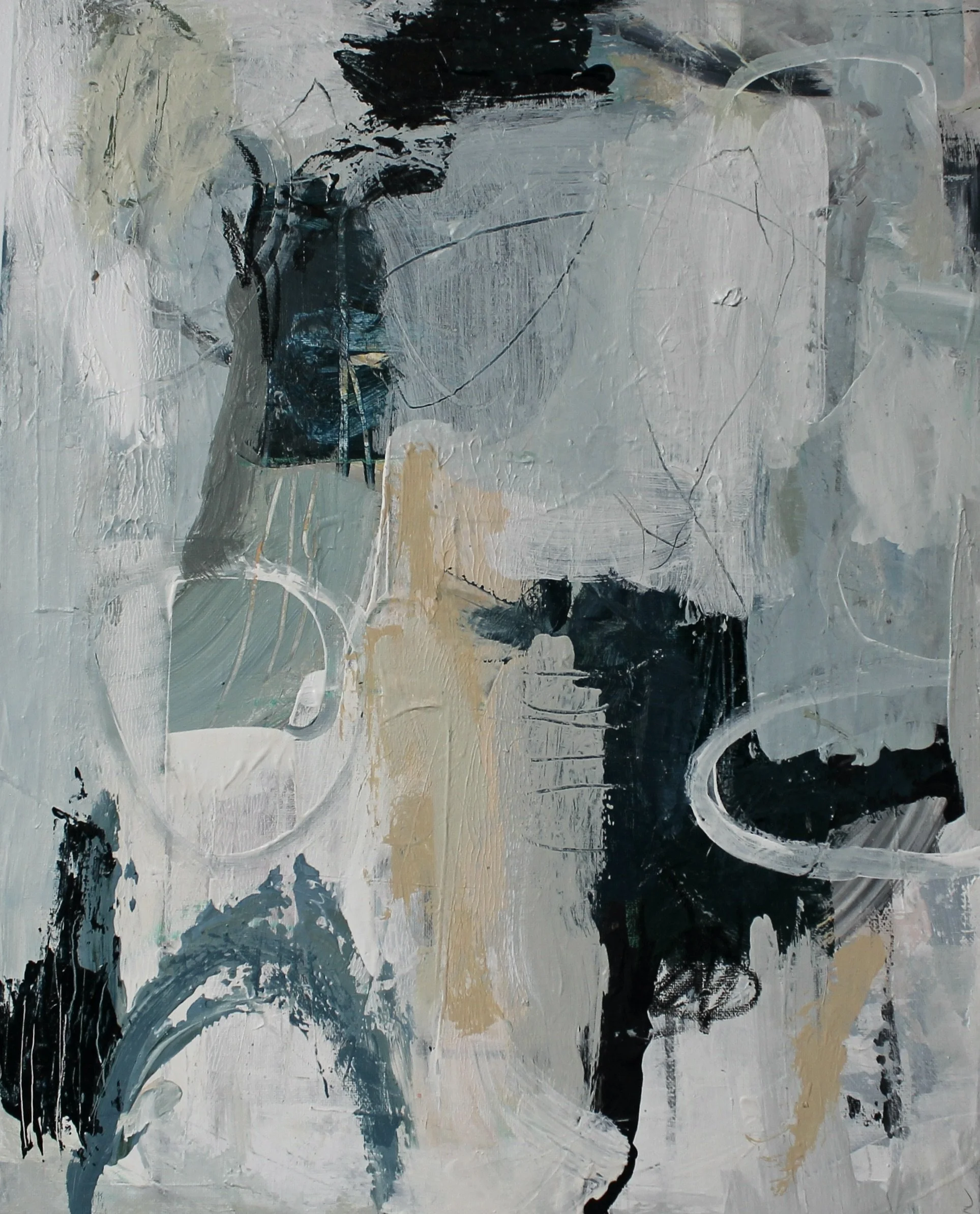 Good News 16x20 Acrylic, Oil Pastel, Charcoal on Canvas 4 of 6 $275