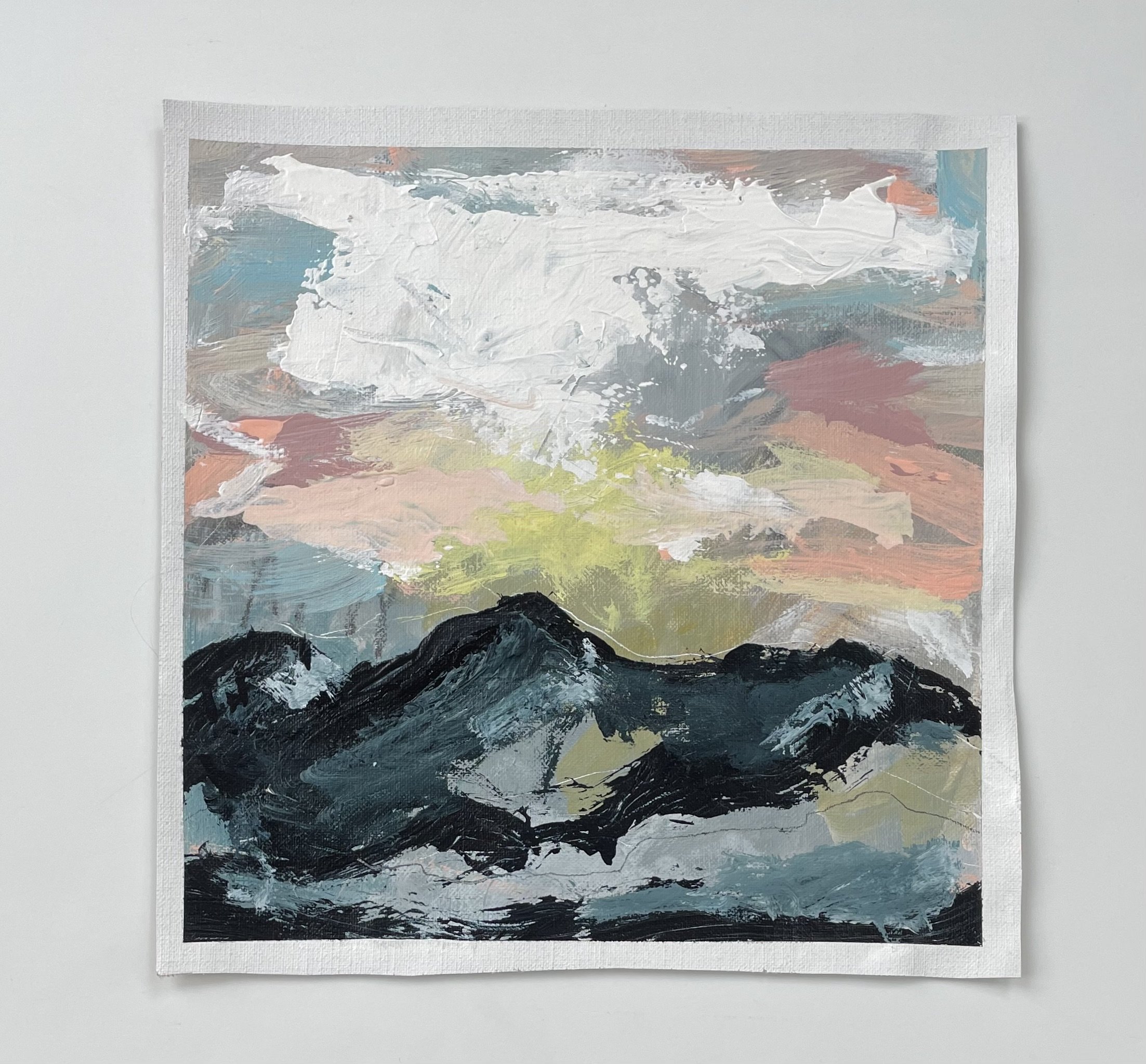 Abstract Landscape 10x10 Acrylic on Unstretched Canvas $35