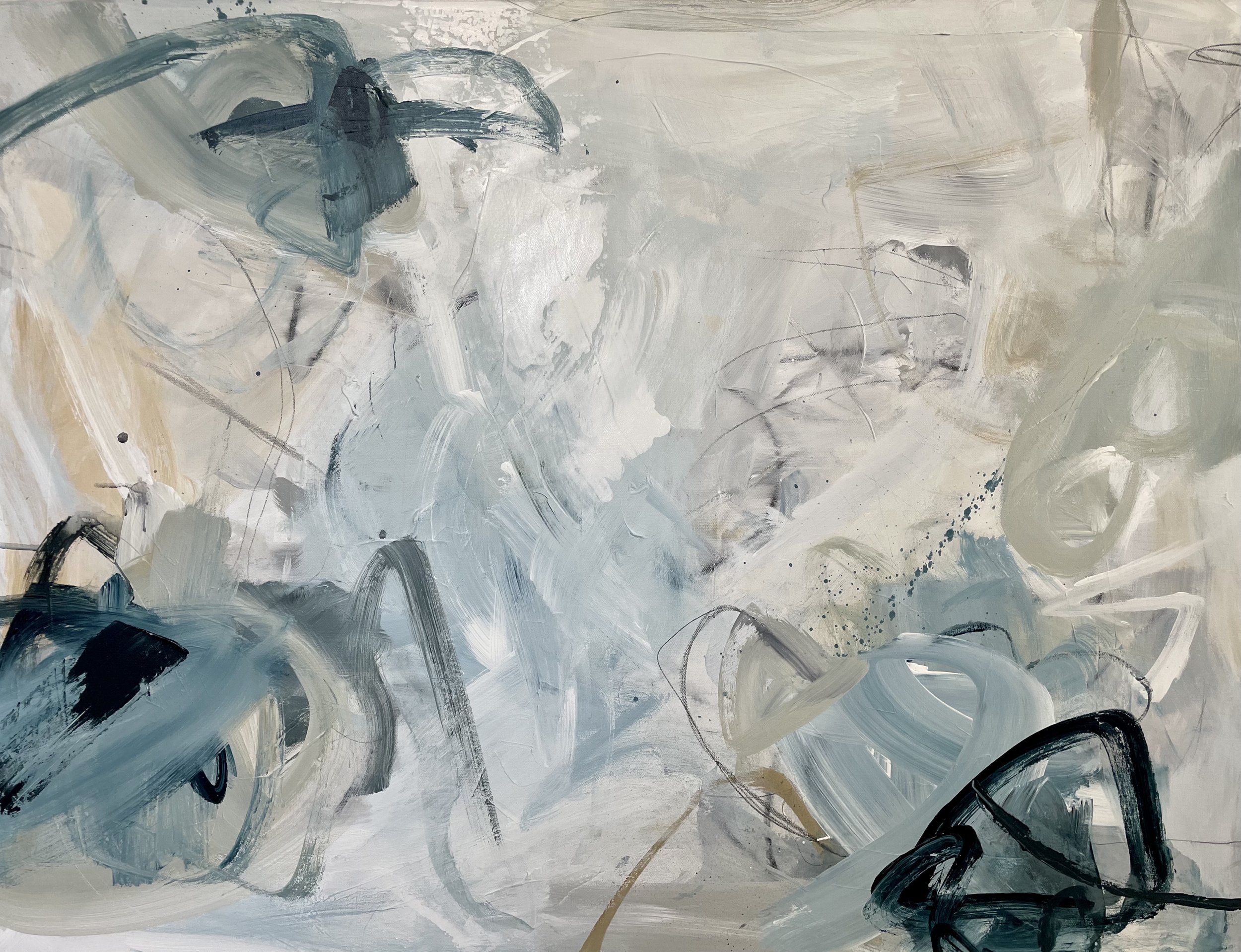 Serenity 36x48 $1800 Acrylic and graphite on Canvas