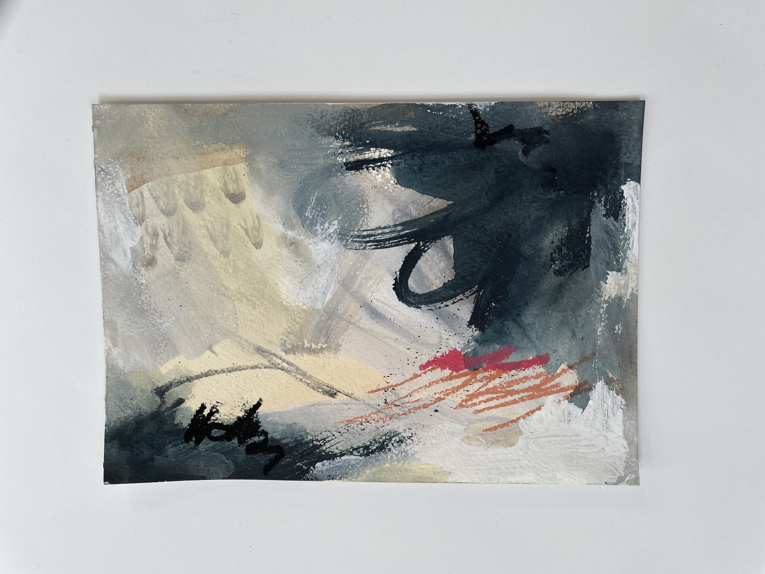 Color Study 6x8 acrylic, watercolor and pastel on watercolor paper $35