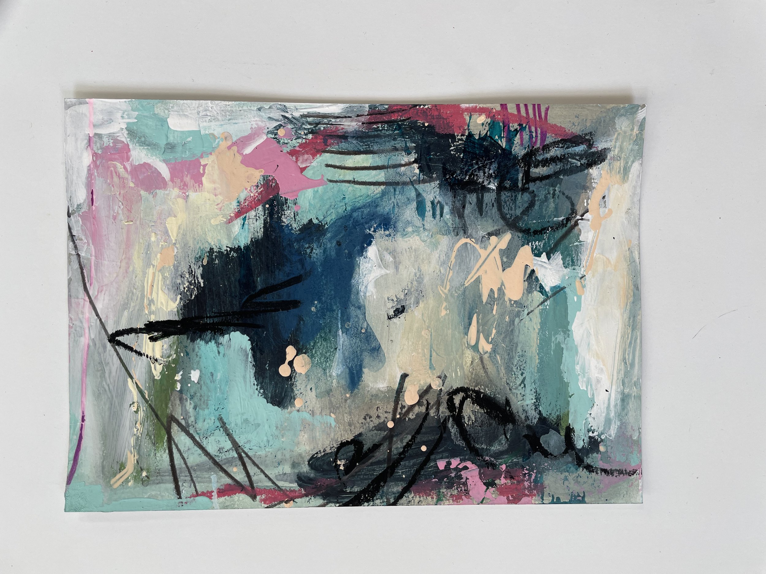 Color Study 6x8 acrylic, watercolor and pastel on watercolor paper $35