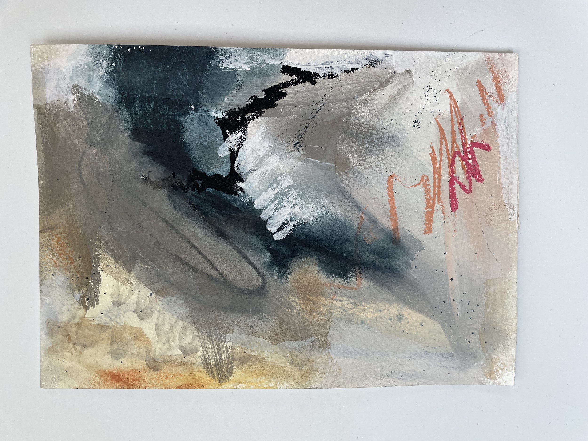 Color study 6x8 acrylic, watercolor and pastel on watercolor paper $35