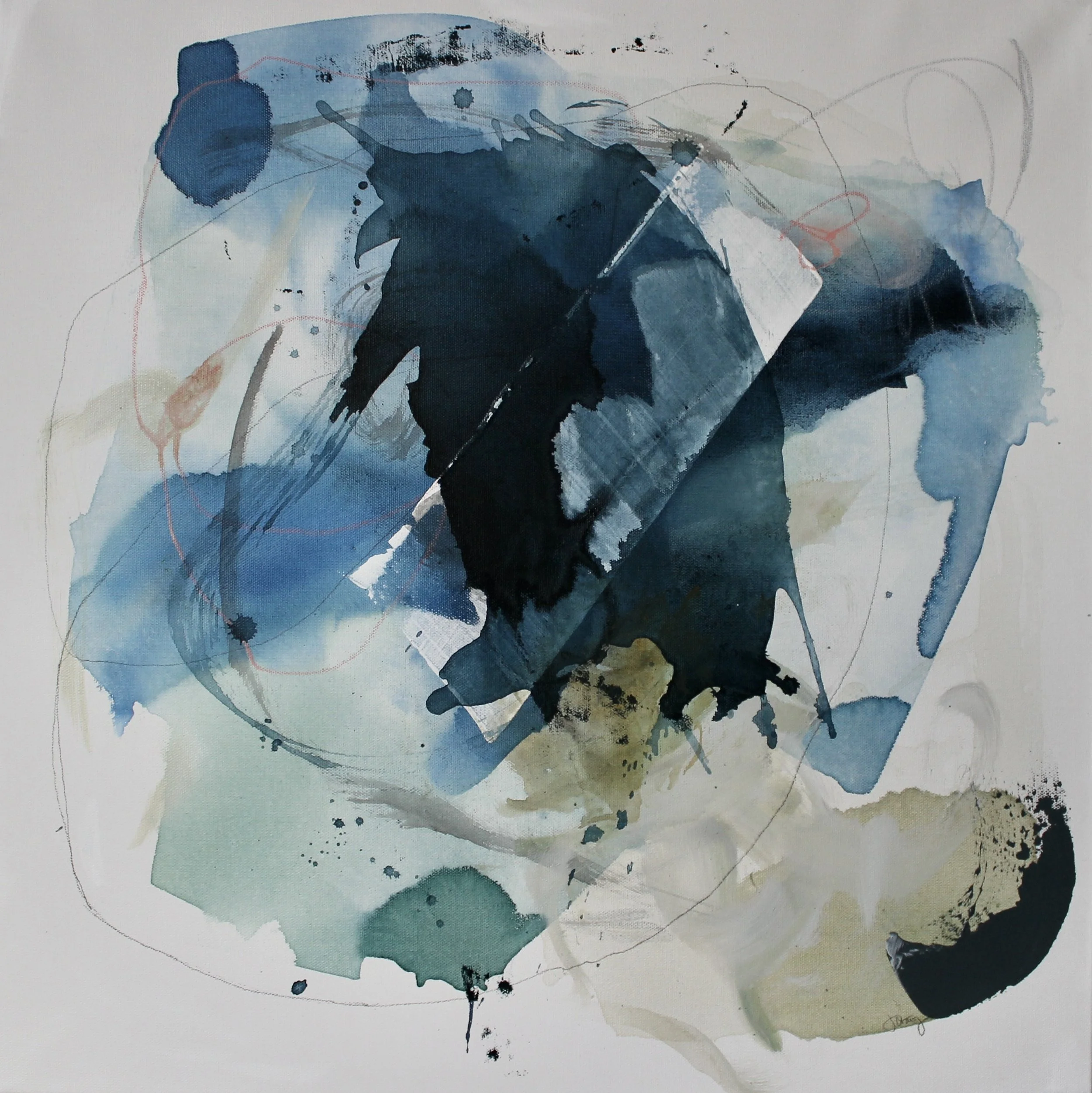 I Will Still Be Here 
24x24 
Acrylic Ink, Graphite, Oil Pastel on Canvas
$350