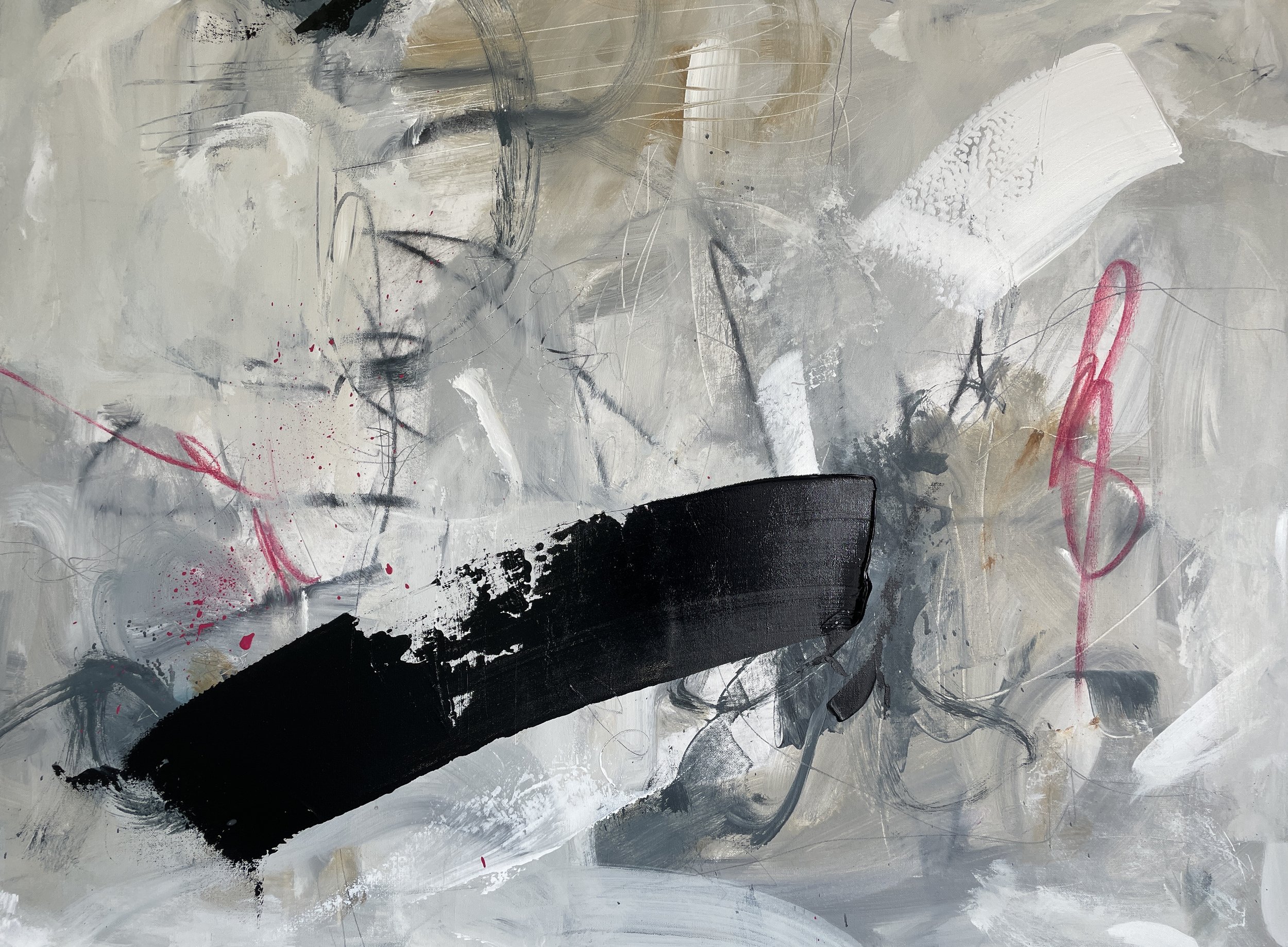 Through Thick and Thin 
Acrylic on Canvas, graphite, charcoal, pastel
36x48 SOLD