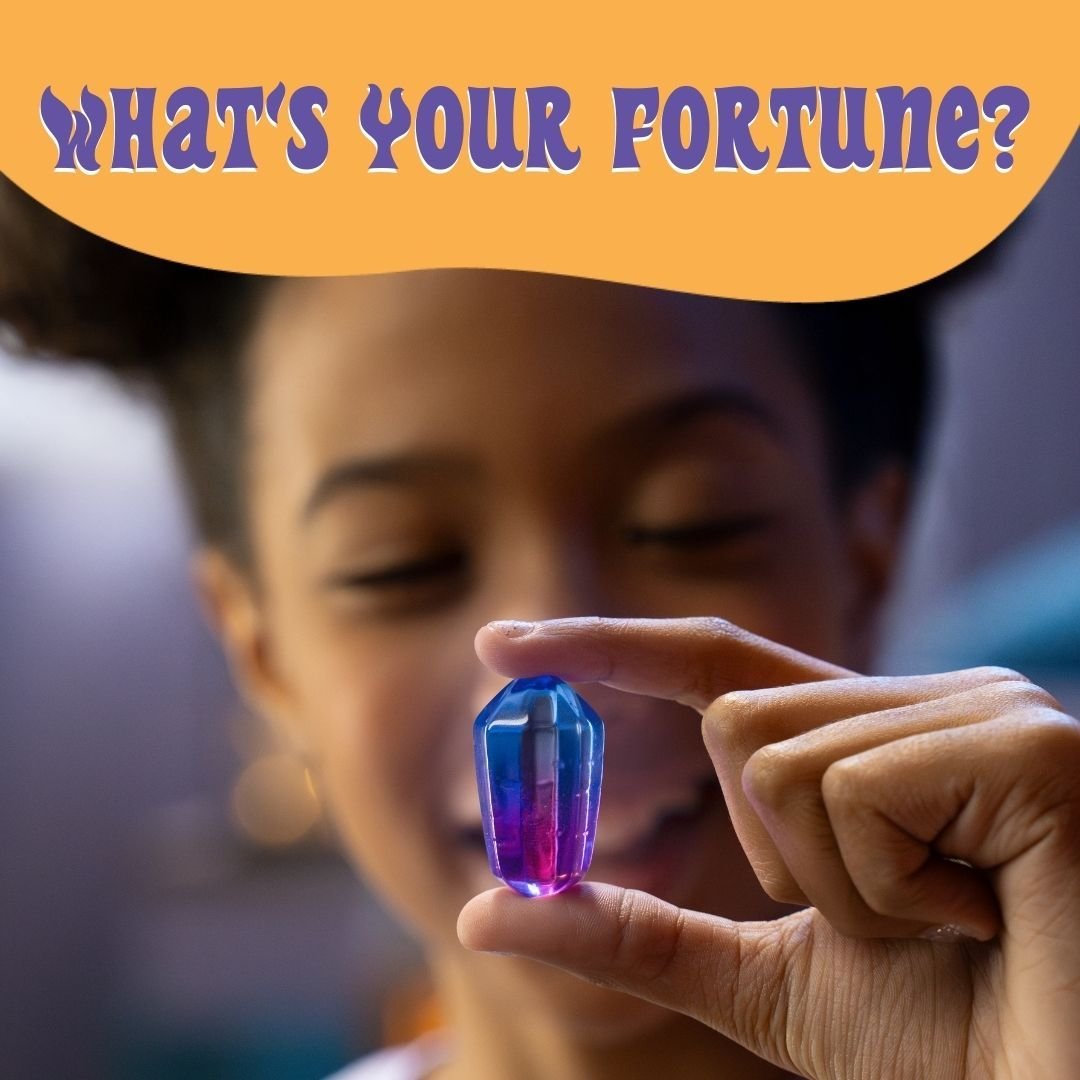 Have you discovered your fortune? ✨

Your Crystal Gaze Fortune Telling Crystal Ball comes with six unique fortune crystals.
When used with your Crystal Ball, you can determine for fortune for the day ahead.
Once you've revealed your fortune crystal, 