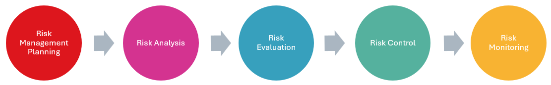 Diagram of a linear risk management process