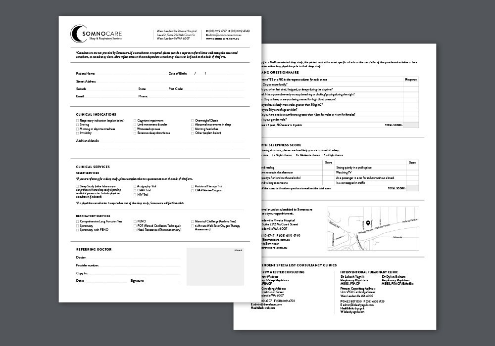 Somnocare downloadable referral form.