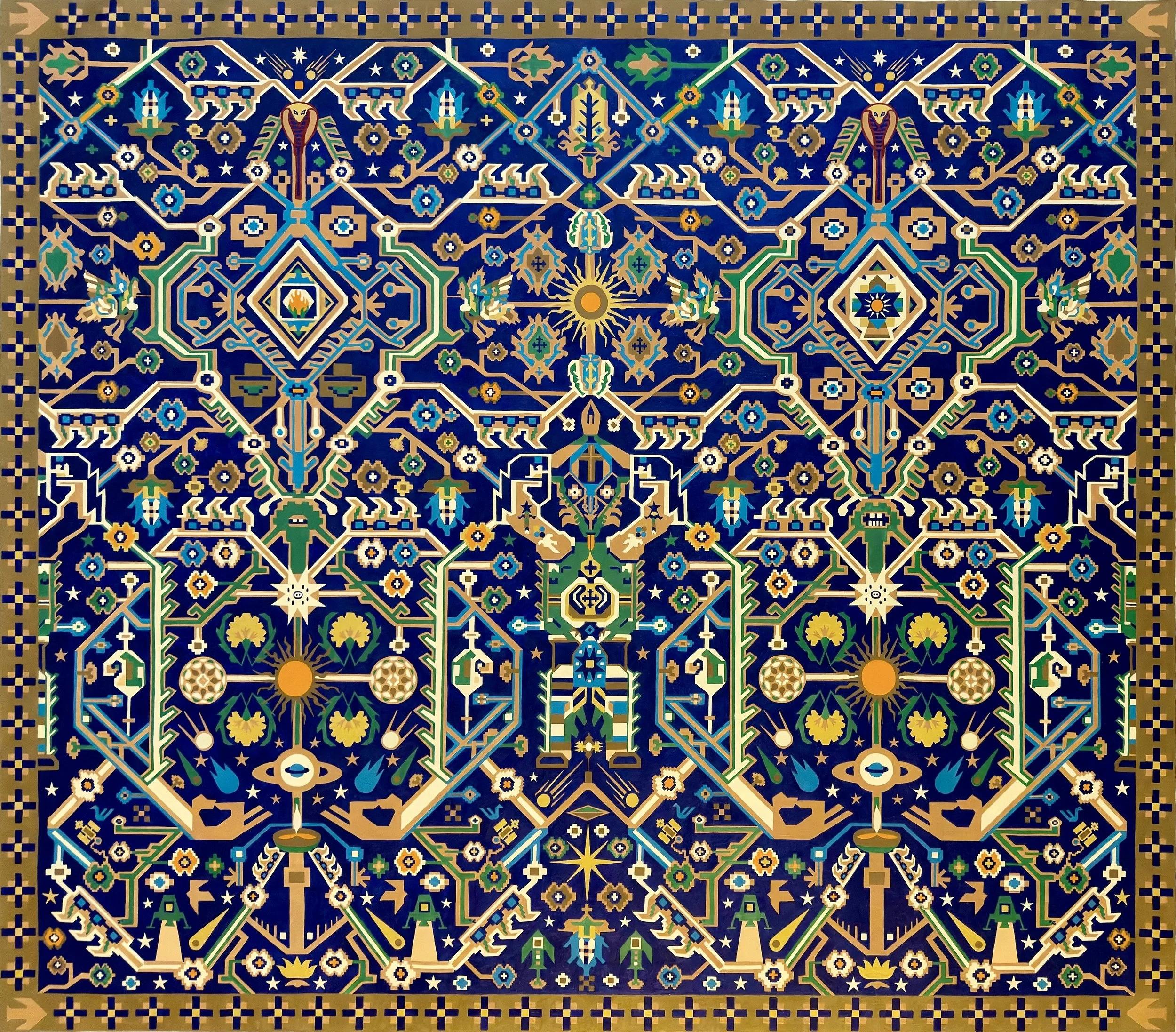 Nebula Mudra_ 2026_ 100x100 cm_ Oil on Linen_ Exhibited in The Royal Birmingham Society of Artists (RBSA) Candidates Exhibition 2026