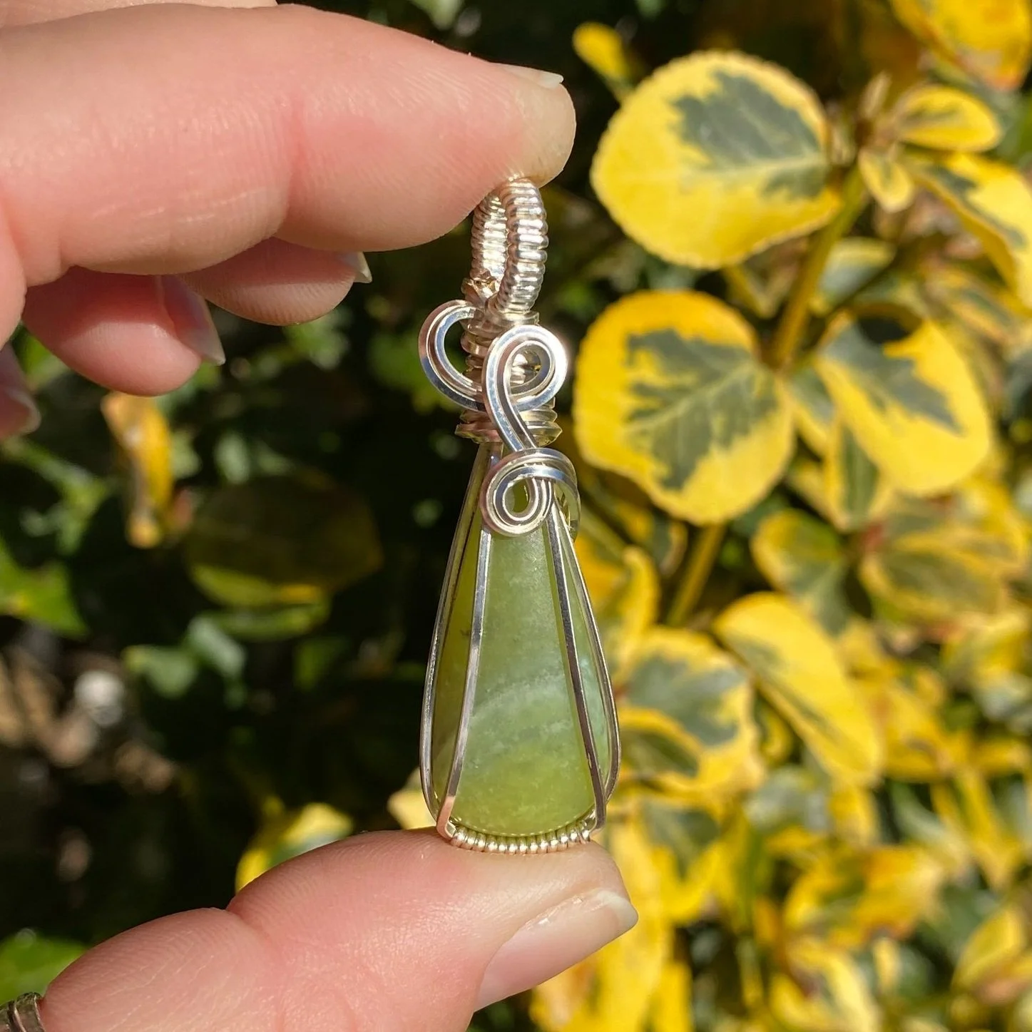 Serpentine Wrapped in Silver
