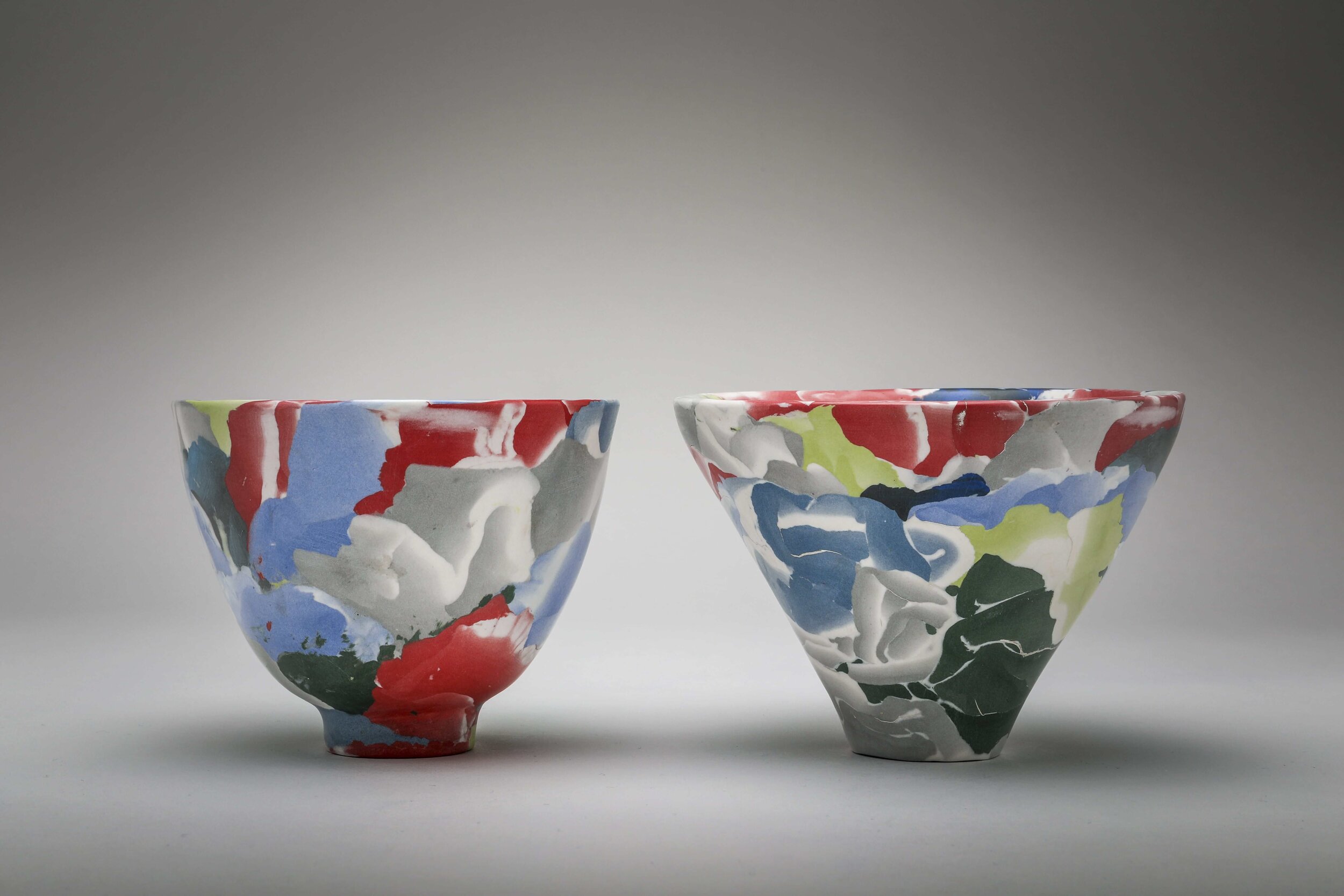Porcelain Nerikomi bowls