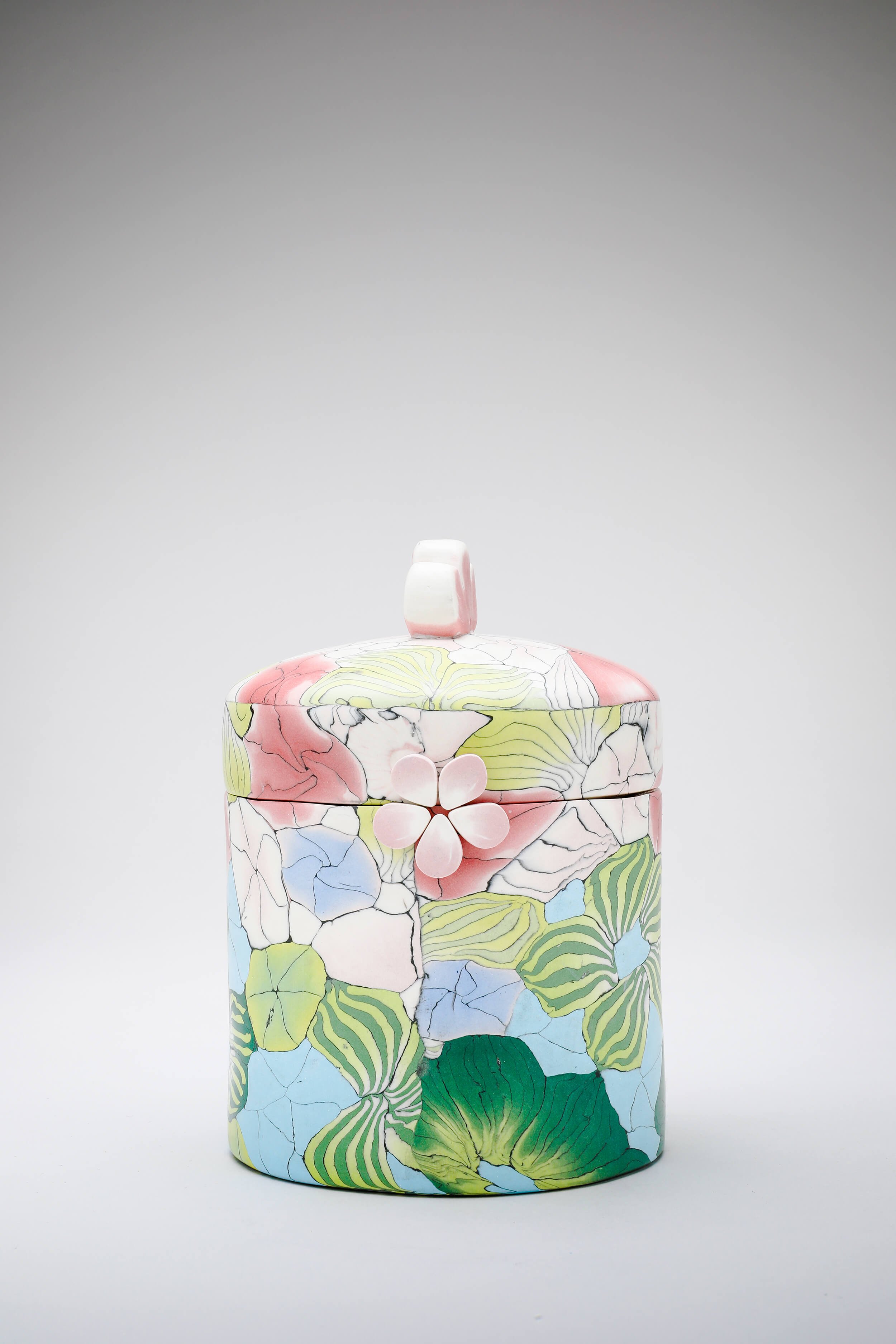 Pink floral Nerikomi Lidded Jar