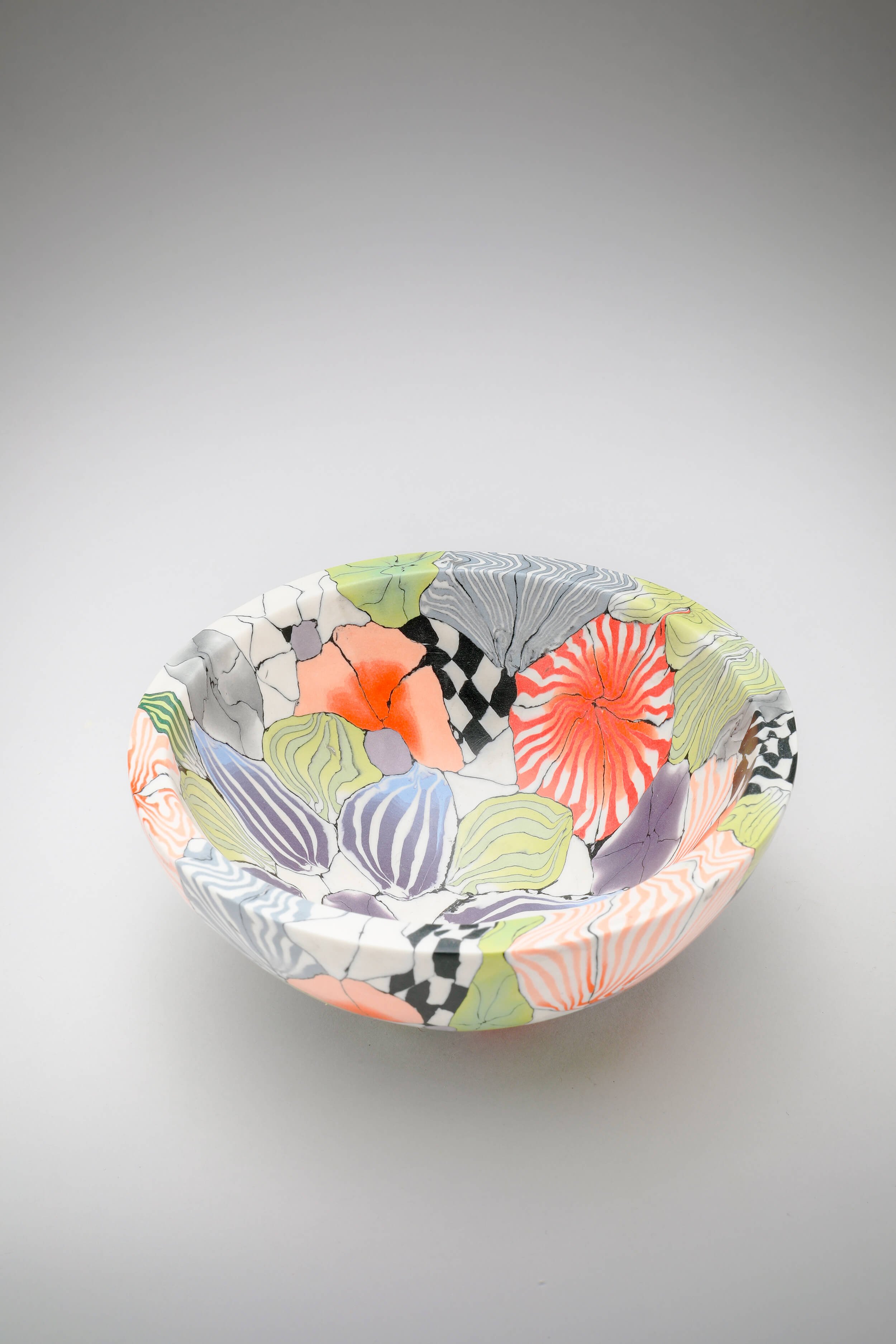 Purple flower Nerikomi bowl