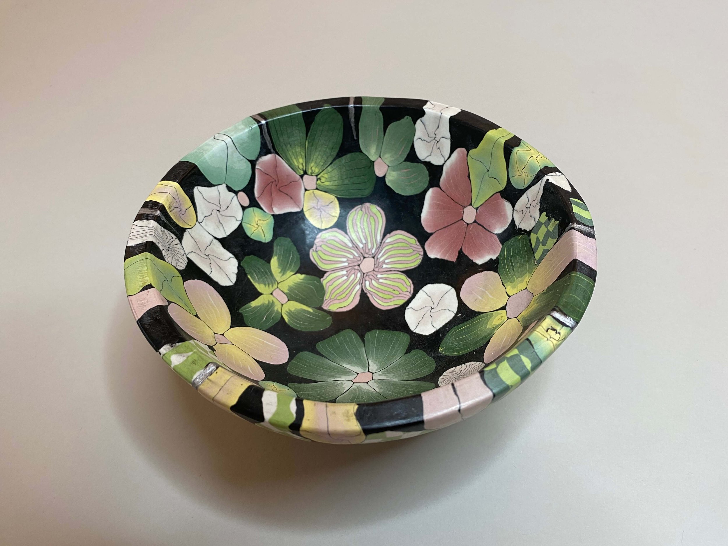Green and pink bowl