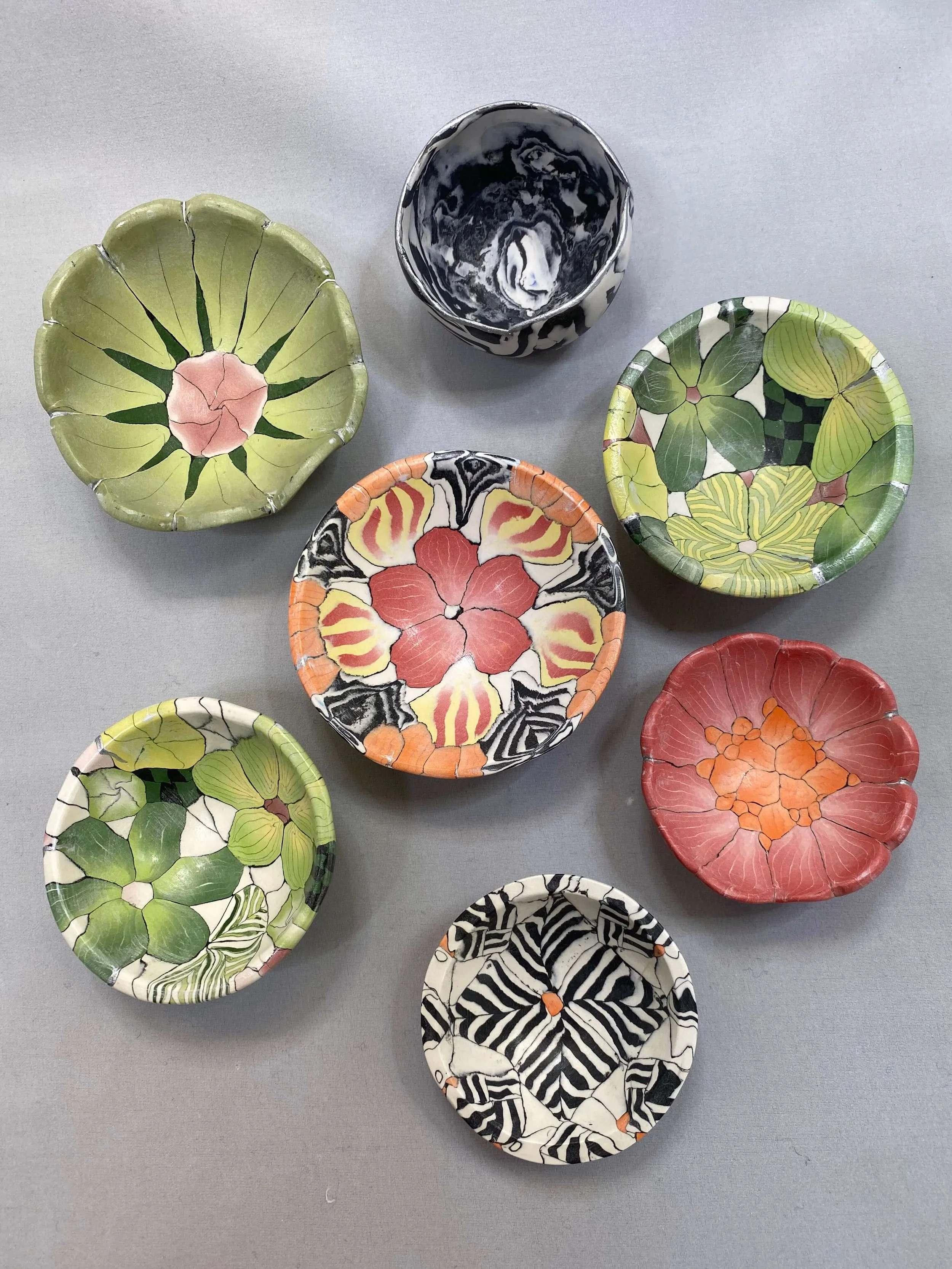 Small floral dishes
