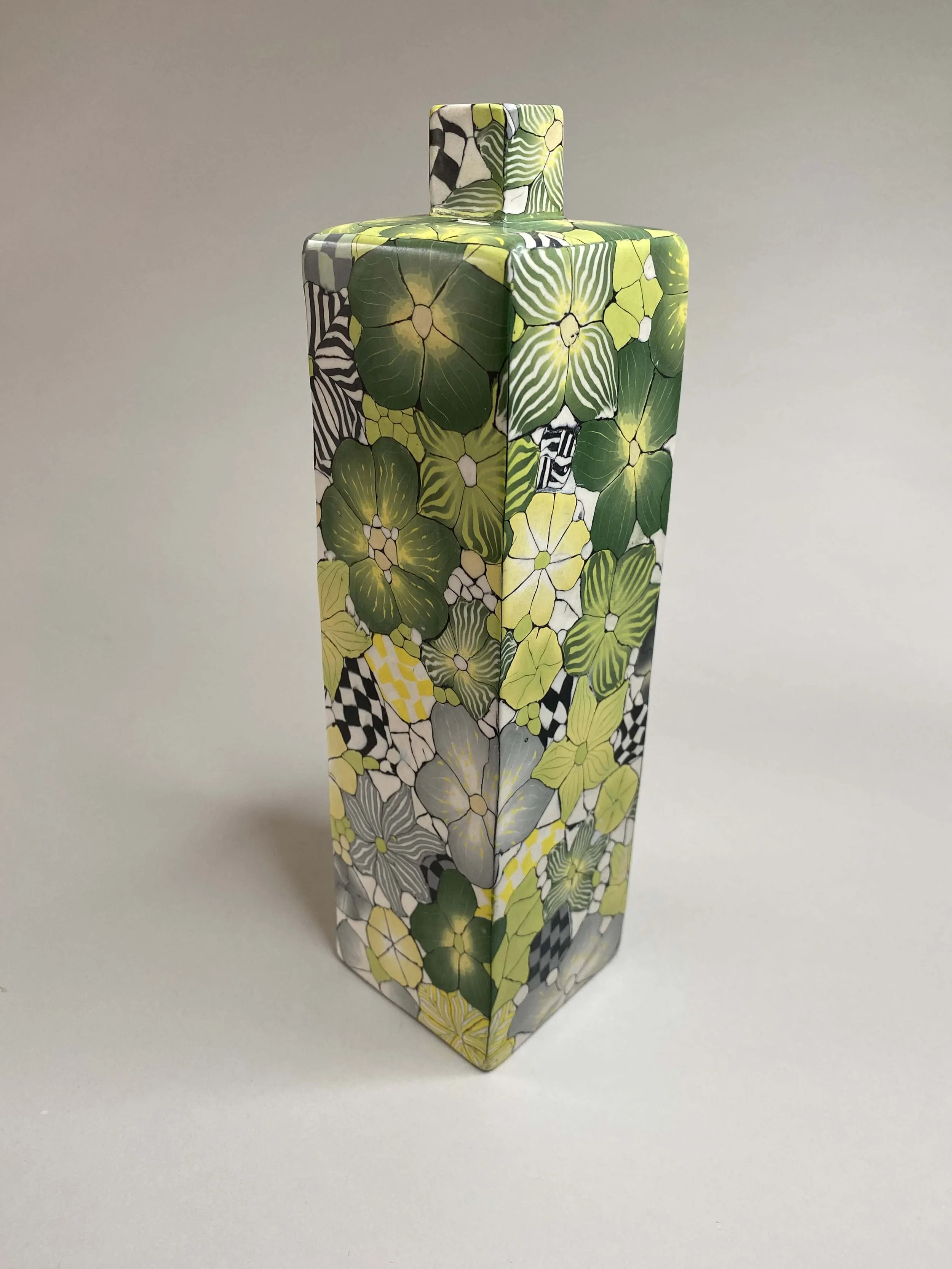 Green floral bottle