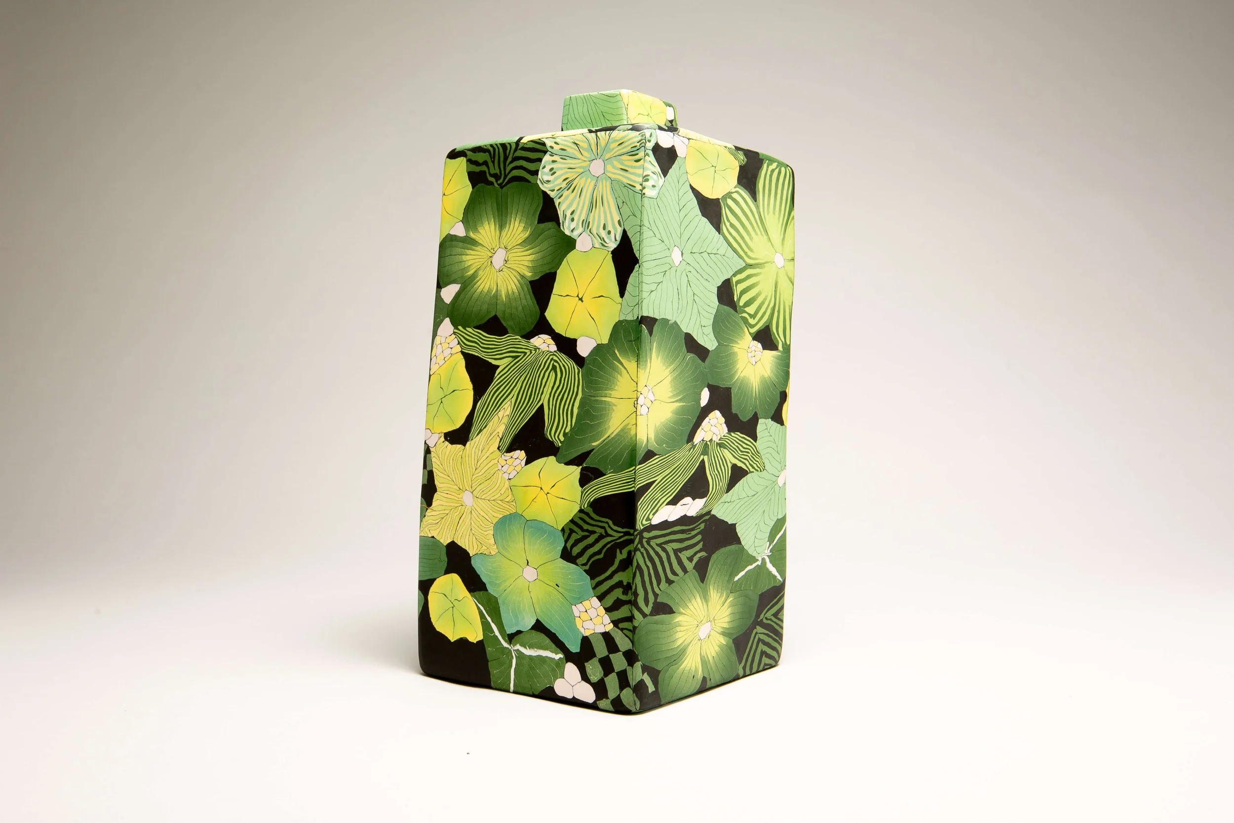 Tall Nerikoni bottle
 
 Coloured porcelain with gold Kintsugi  21  x 10 x 10   Available from the  CPA  