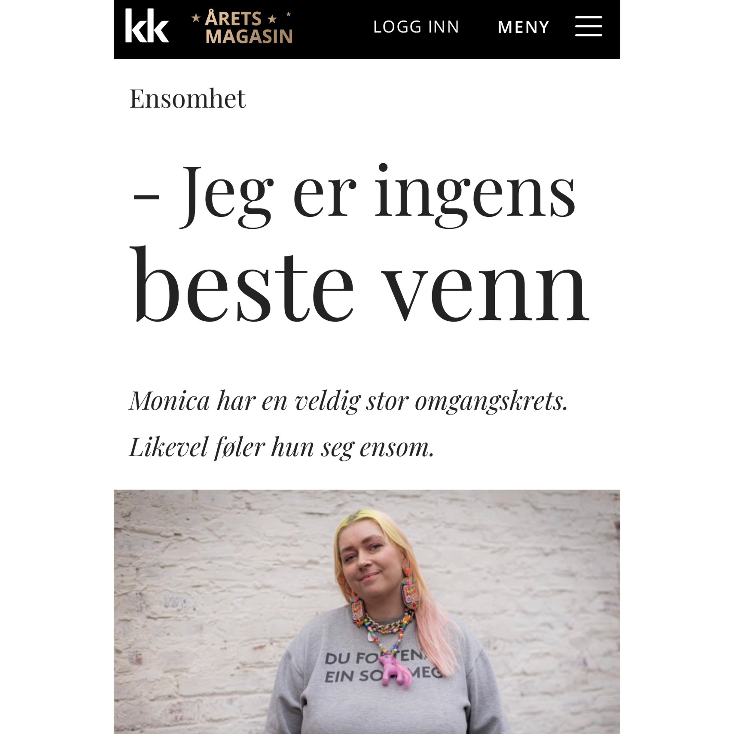 I desember skrev jeg et innlegg om julesorg. Det gikk viralt og kom i KK.