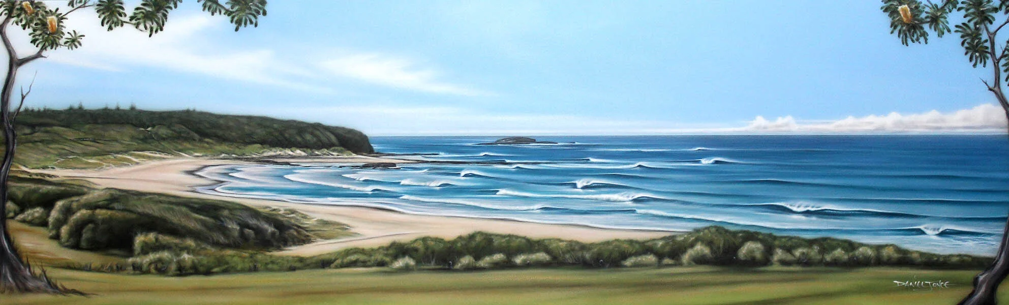 'Hams Lookout to the Moon' Caves Beach