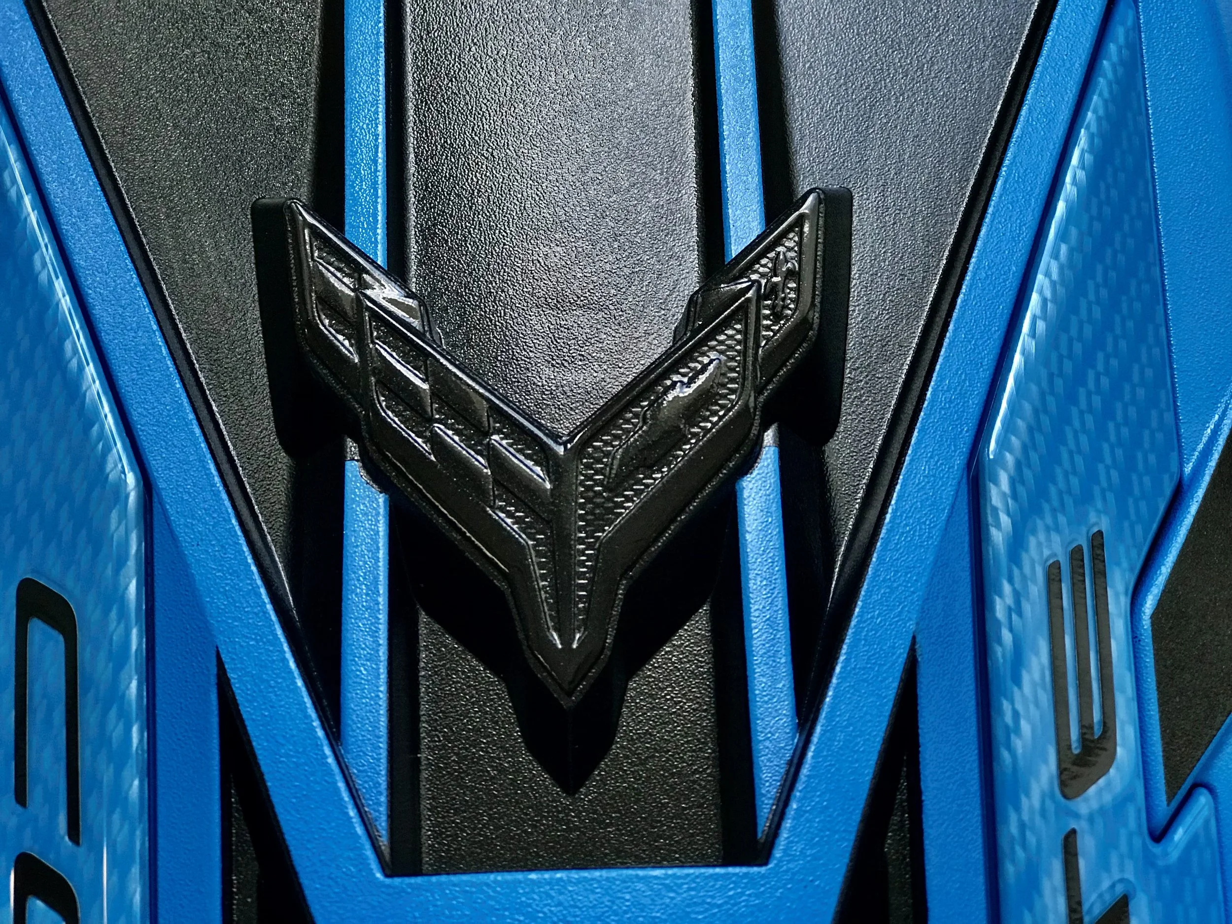 RAPID BLUE BLACK EMBLEM CARBON FIBER APPEARANCE PACKAGE — RACEREADYPANELS