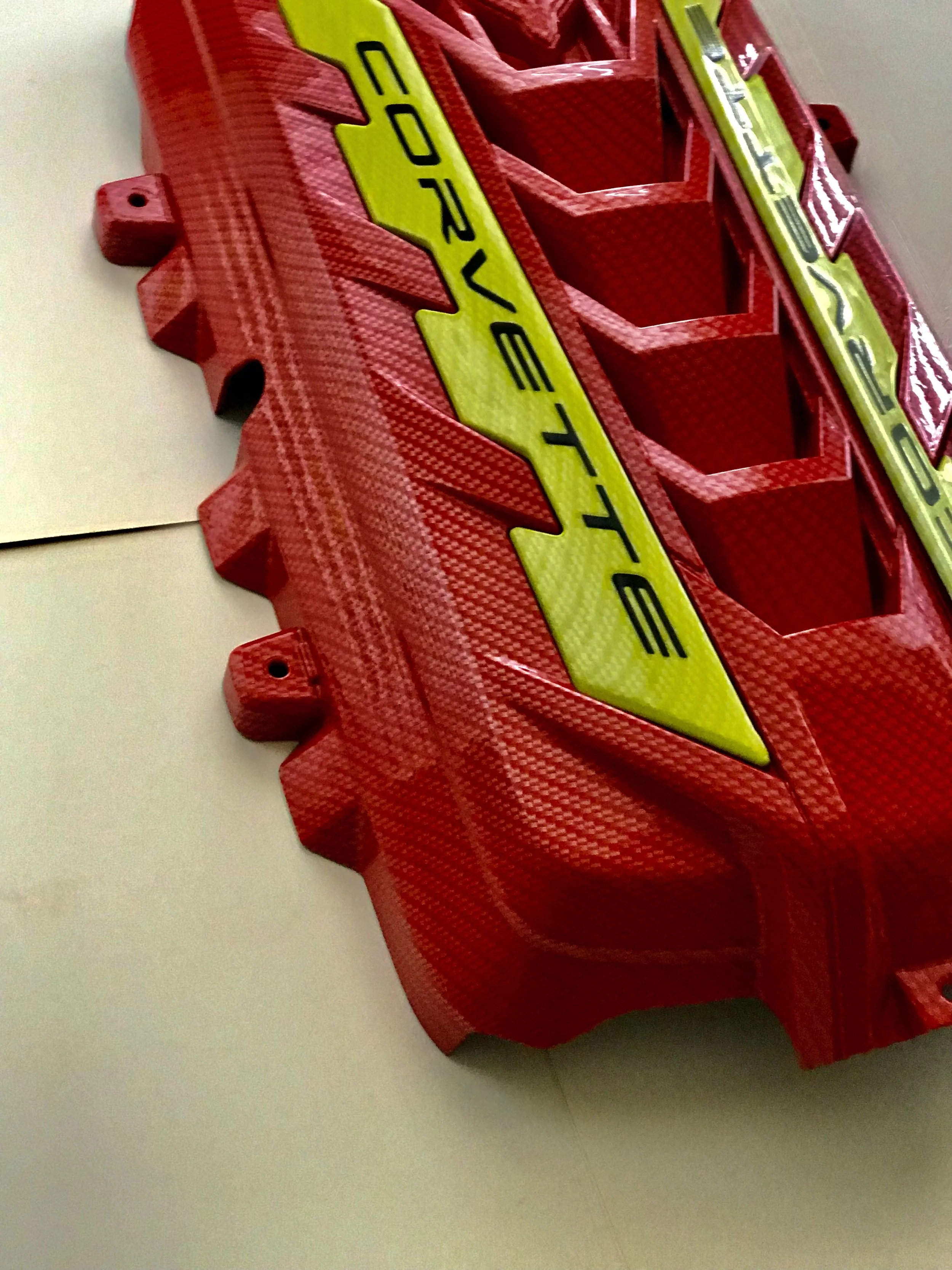 TORCH RED CARBON FIBER ENGINE COVER ACCELERATE YELLOW CARBON FIBER ...