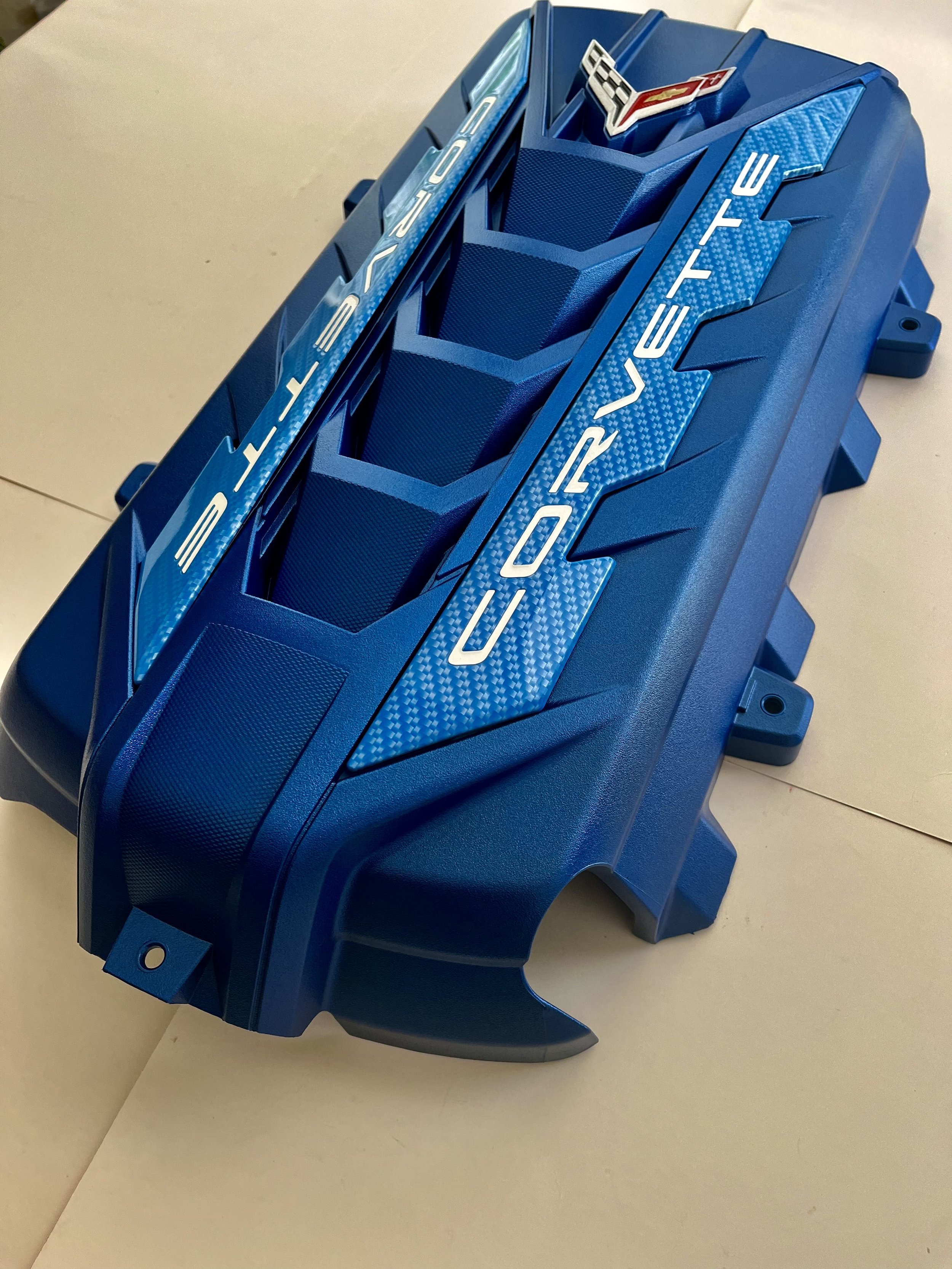 RIPTIDE BLUE RAPID BLUE CARBON FIBER RAILS SILVER EMBLEM — RACEREADYPANELS