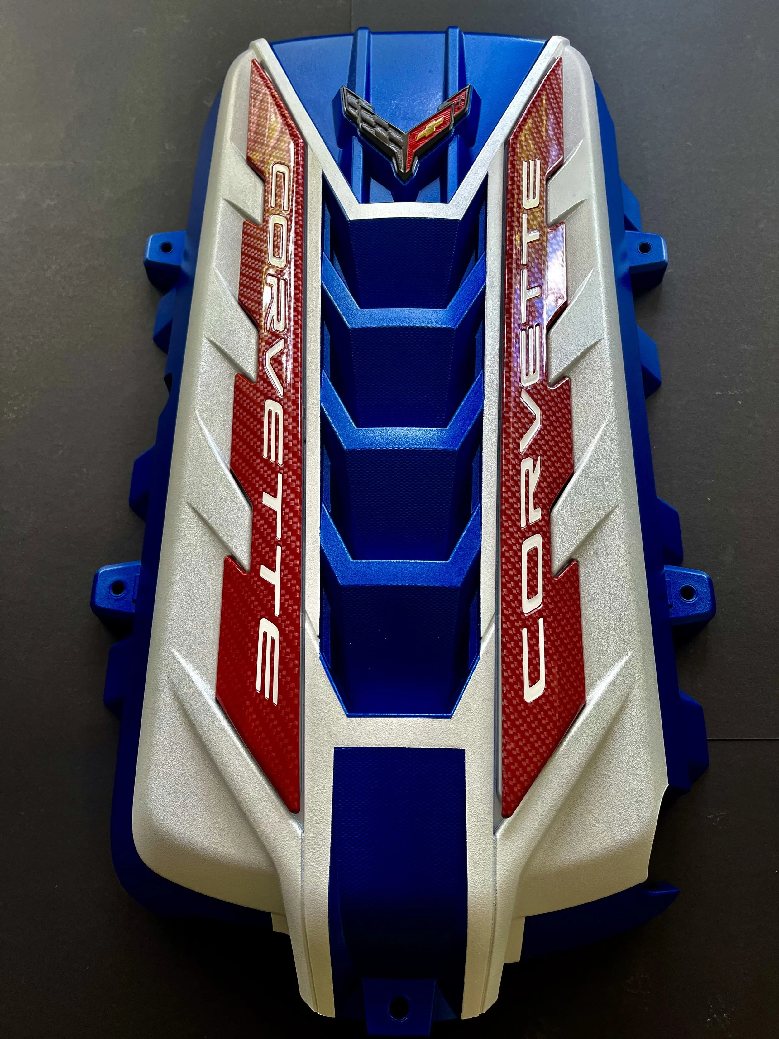 RIPTIDE BLUE ARCTIC WHITE TORCH RED CARBON FIBER RAILS — RACEREADYPANELS
