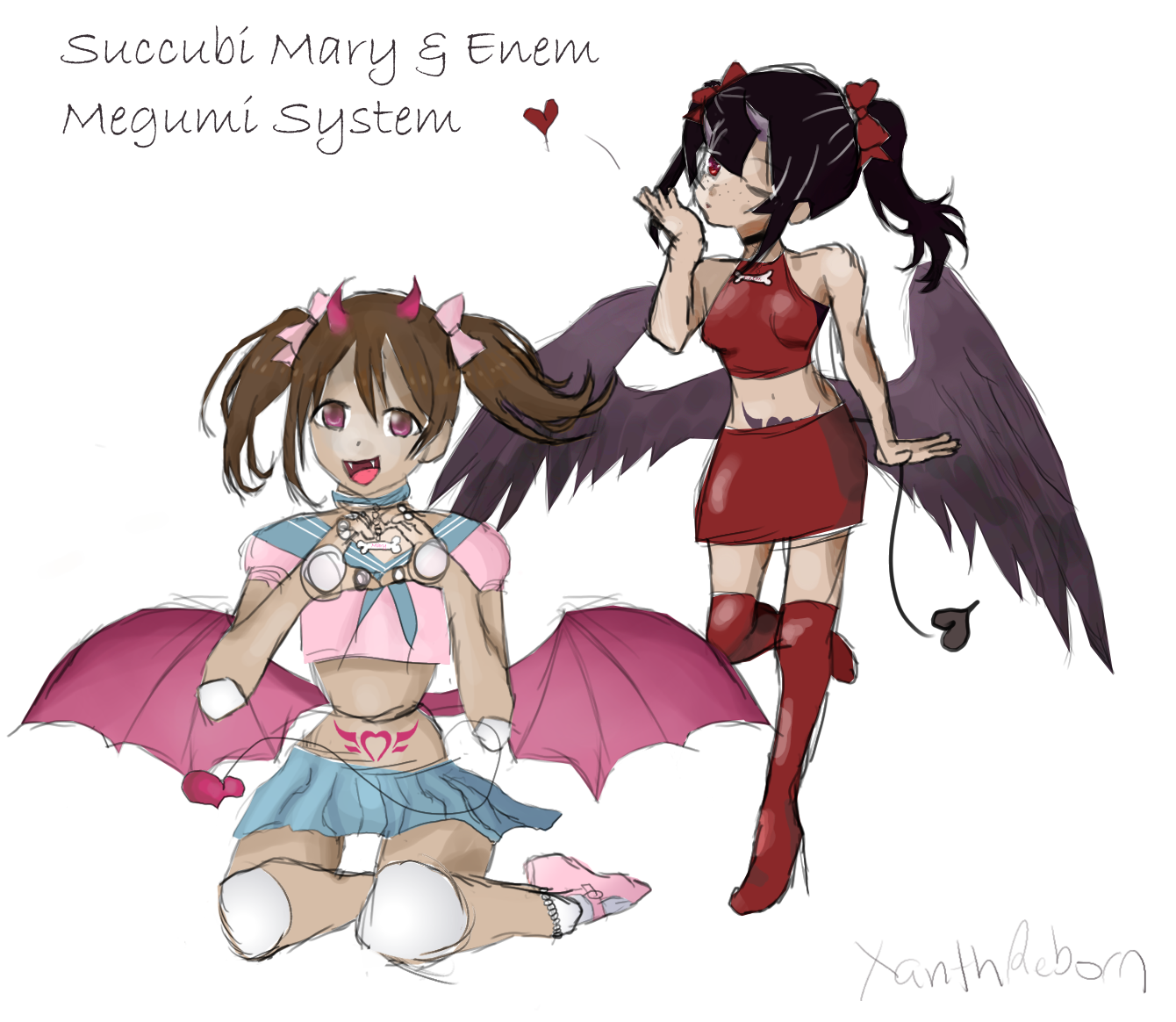 Both Mary and Enem in their Succubi forms by Xanth Reborn