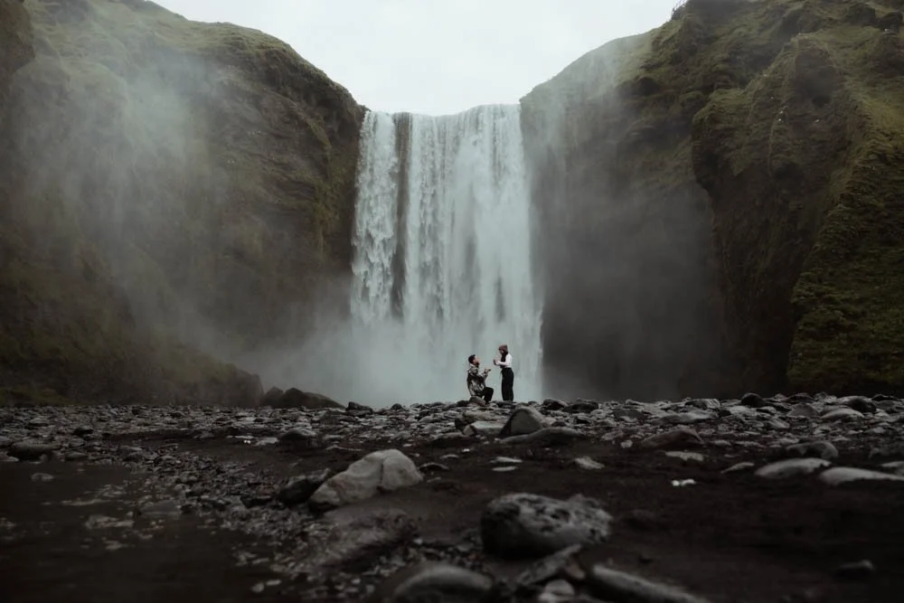 Proposal at Skogafoss | Yaz & Franco