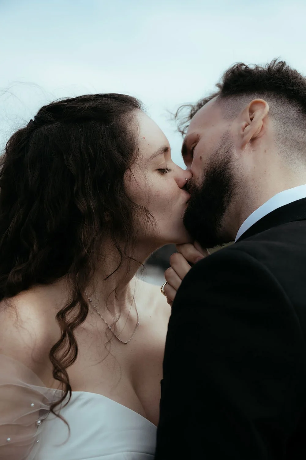 bride and groom getting married in the highlands of Iceland