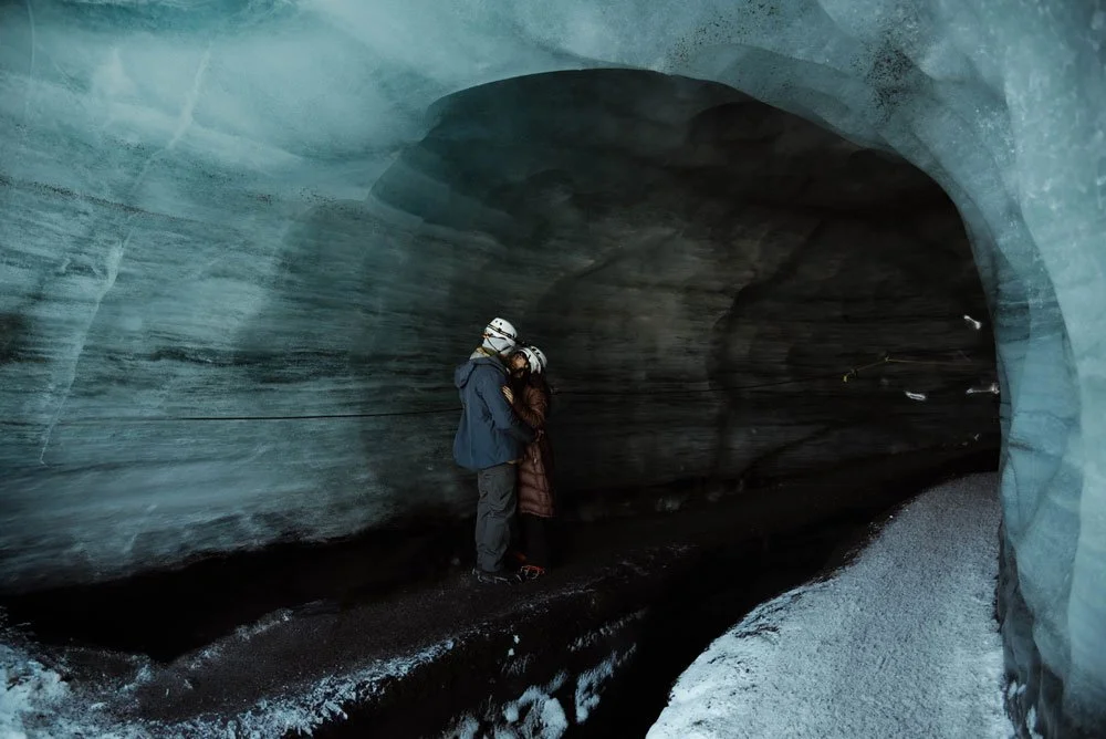 Proposal pictures in a ice cave in Iceland