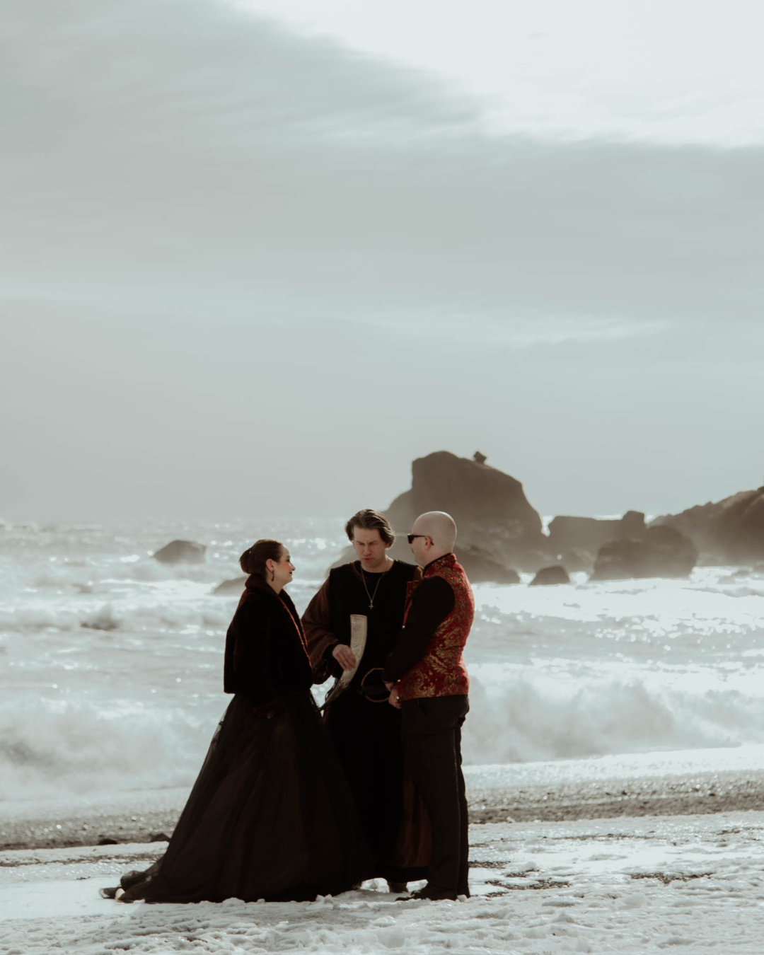 an elopement ceremony on the beach