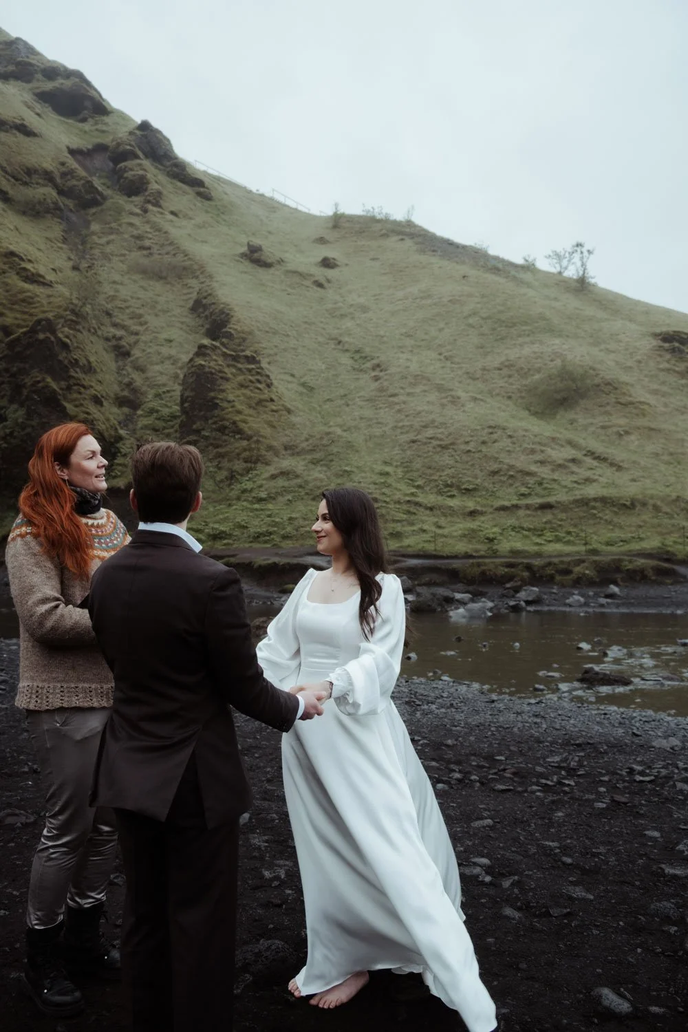 intimate elopement at Skogafoss in South Iceland