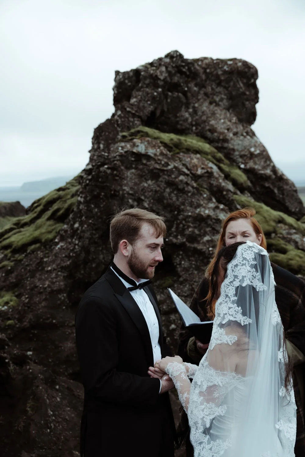 private wedding ceremony in Iceland volcanic landscape
