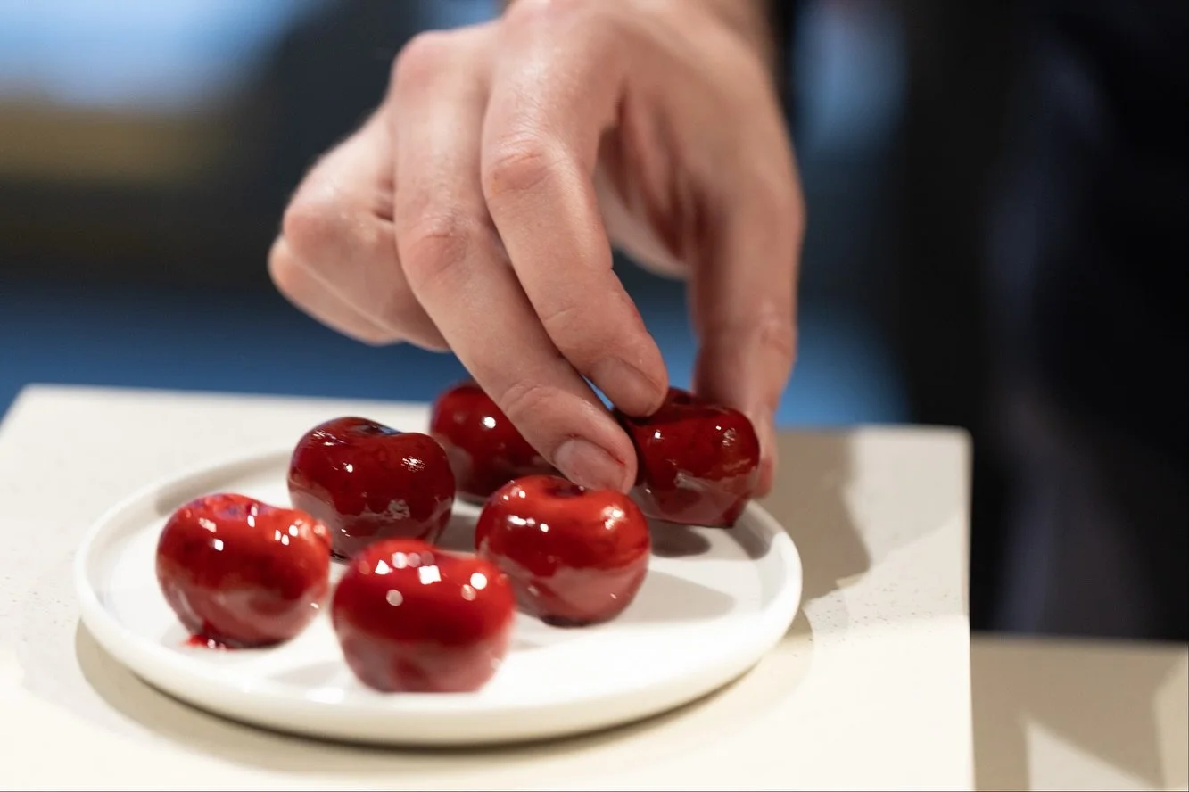 For those who have followed our journey from the start, you know we love a trompe l&rsquo;oeil! Foods designed the trick the eye and deceive the guest. 

We&rsquo;ve gone back to our roots with a sophisticated sunset colour palette inspired canape me