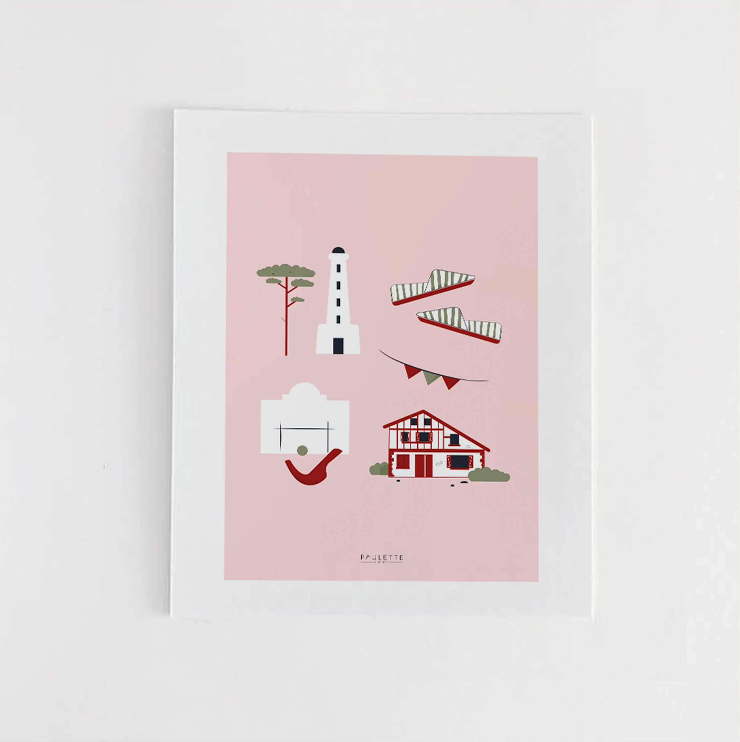 Affiche Basque rose