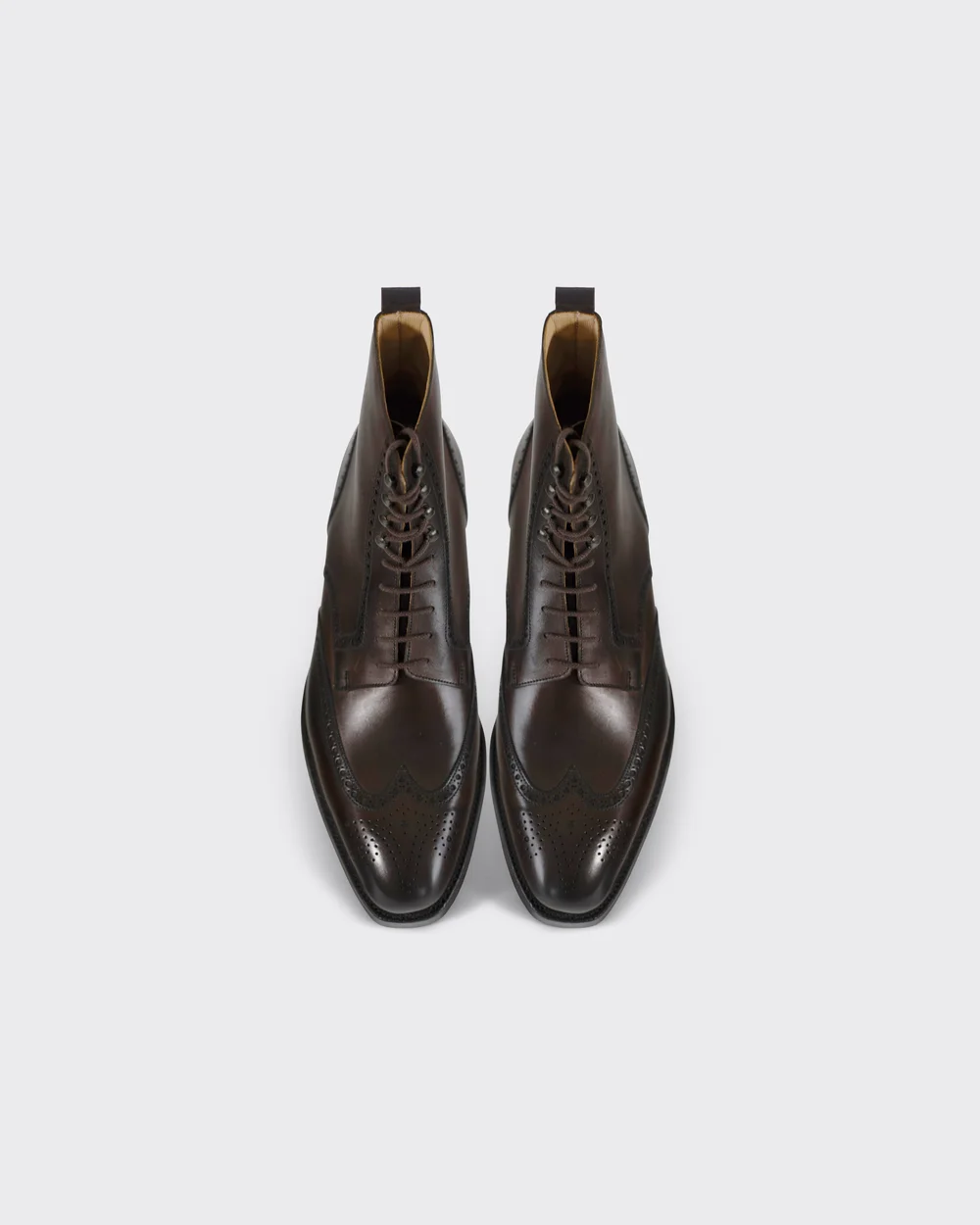George Cleverley Bryan Brown Leather Wingtip Boot George Cleverley Bryan Full-grain Leather Brogue Boots In  main image 2