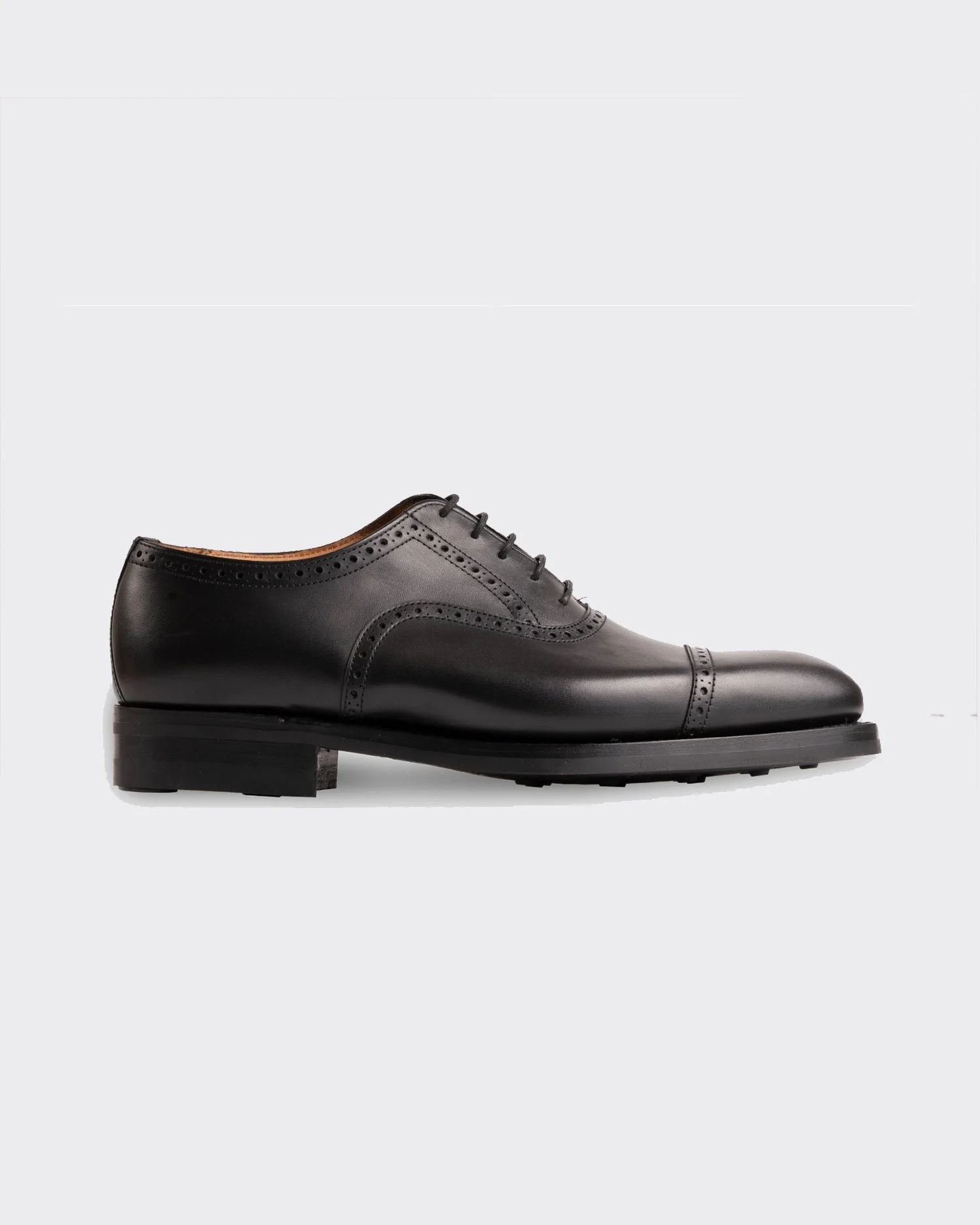Edward in Black Calf with Rubber Sole