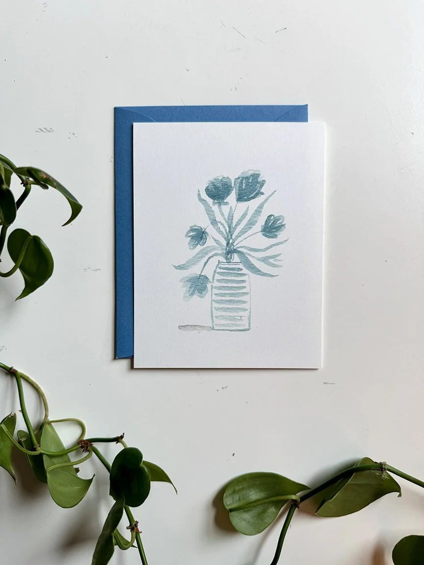 blue florals notecards | set of 4