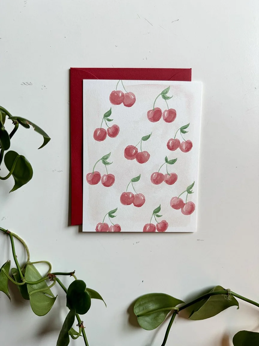cherries notecards | set of 4