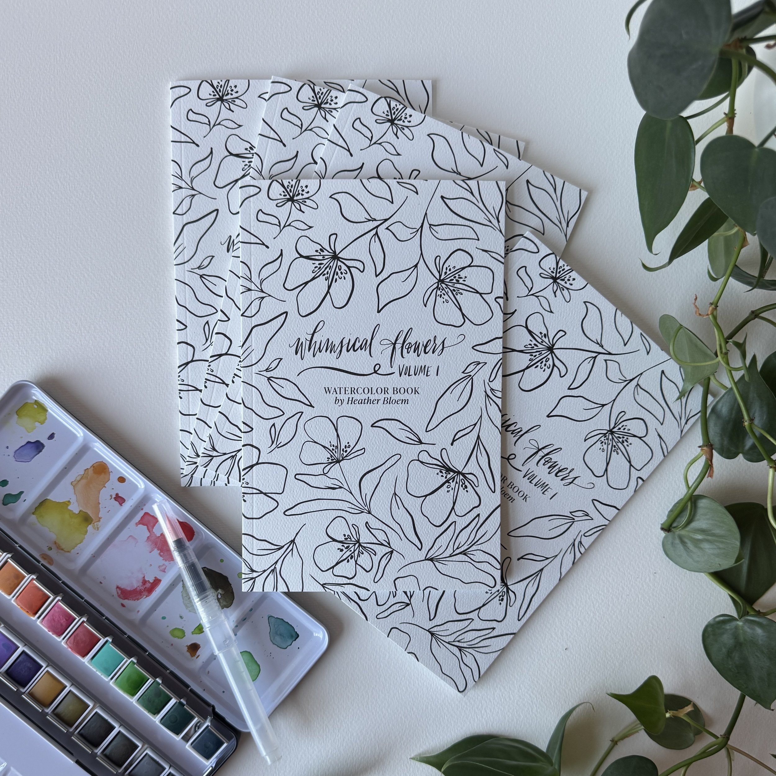 Whimsical Flowers Vol. 1  Watercolor Book  |  Wholesale Case Pack (Qty: 12)