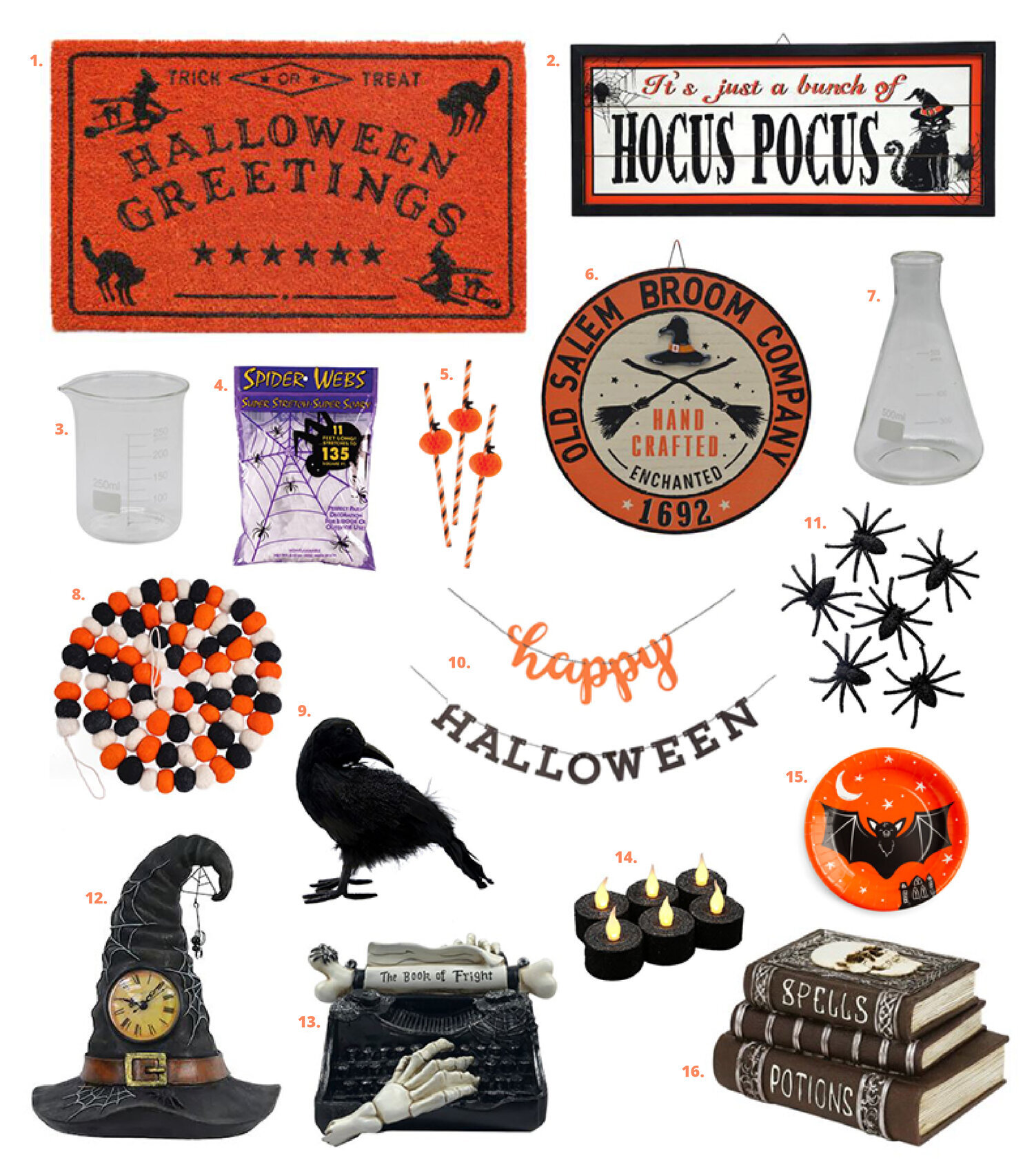 Collage of Halloween decor from Michael’s.