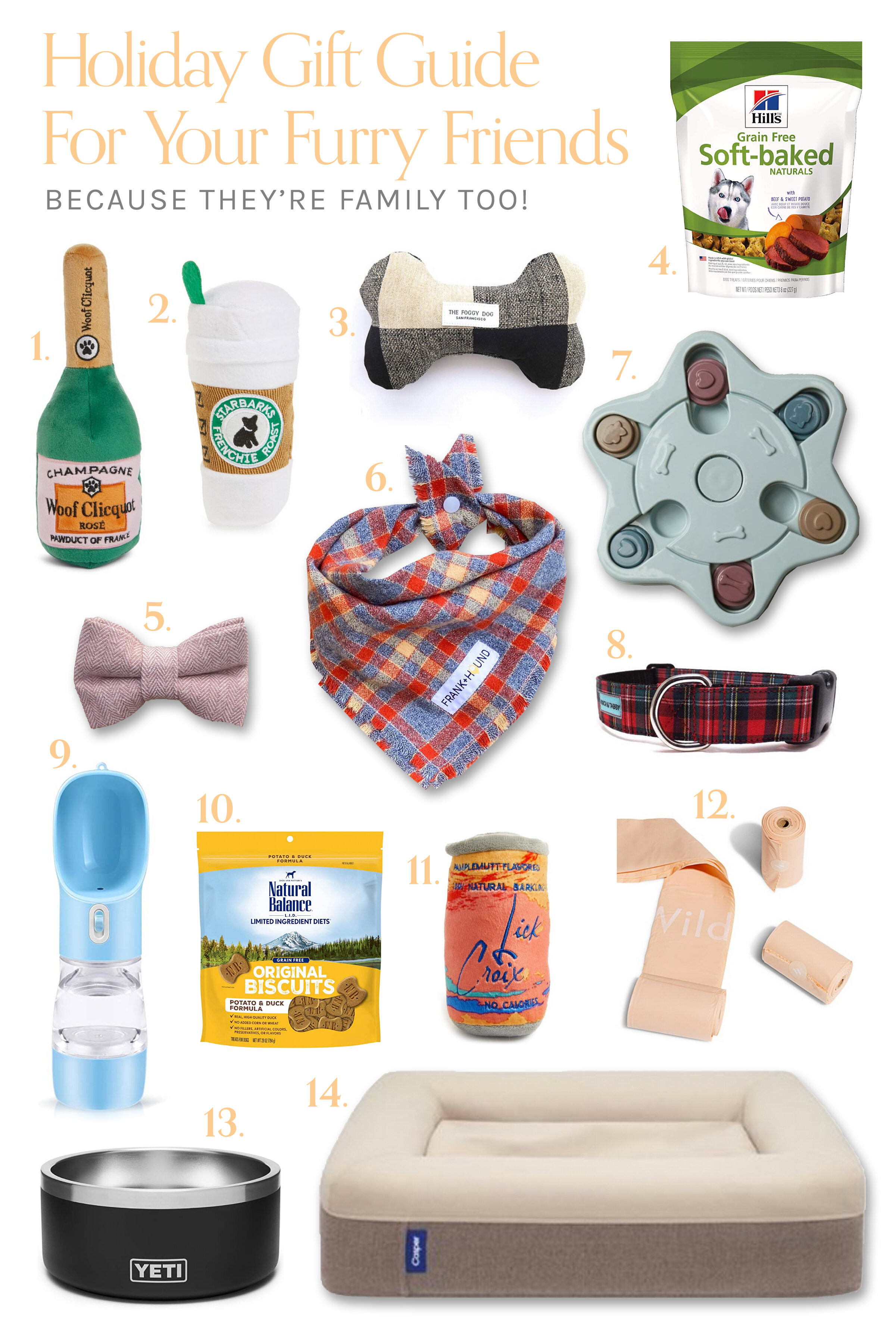 Collage of items in this years Gift Guide for dogs
