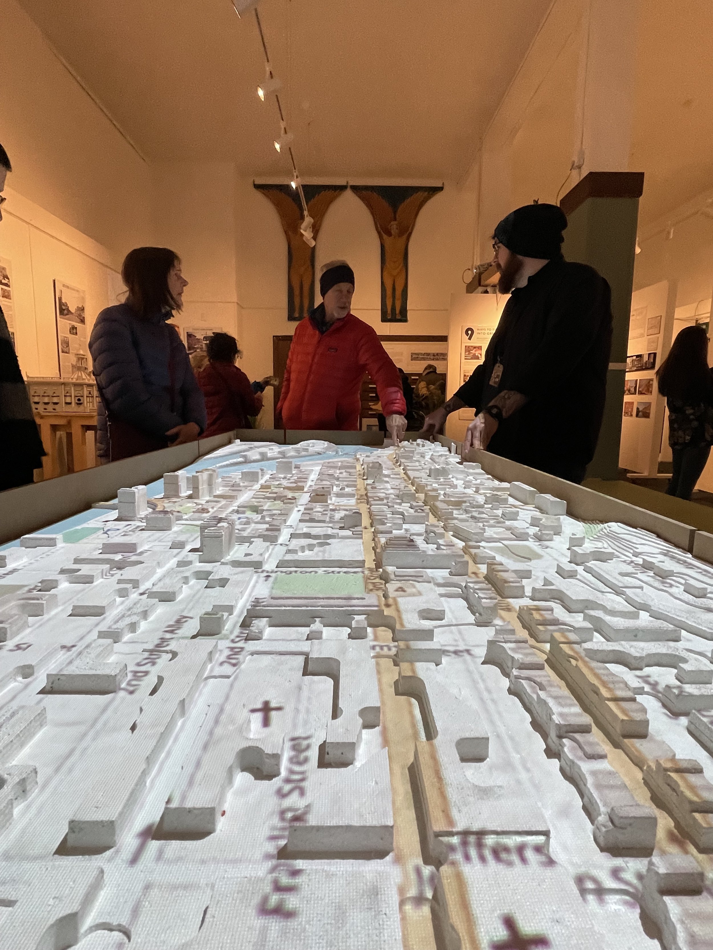   A 3D map of Downtown Troy featured various projections.  
