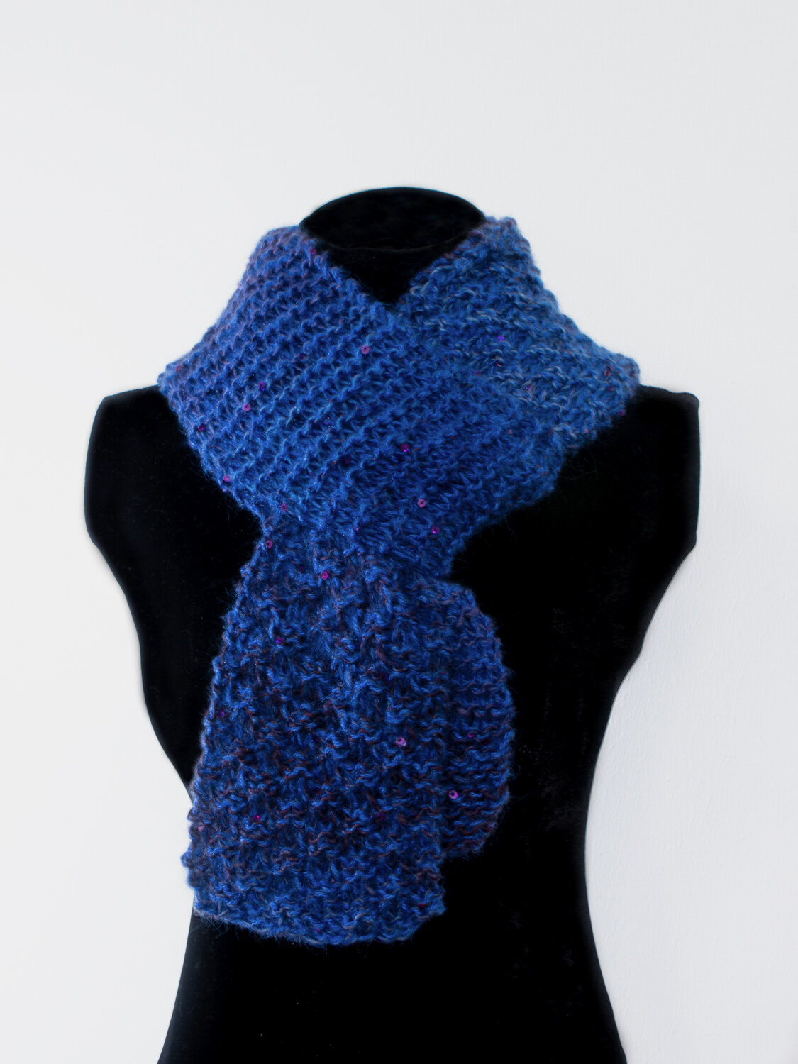 Blue and Purple Ombre Scarf, Doubled