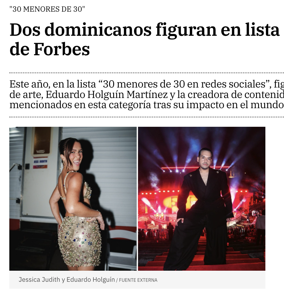 Listin Diario: Forbes 30 Under 30