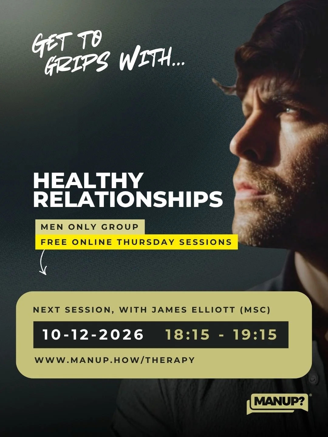 Men &amp; Healthy relationships with James Elliott MSc (Online) 